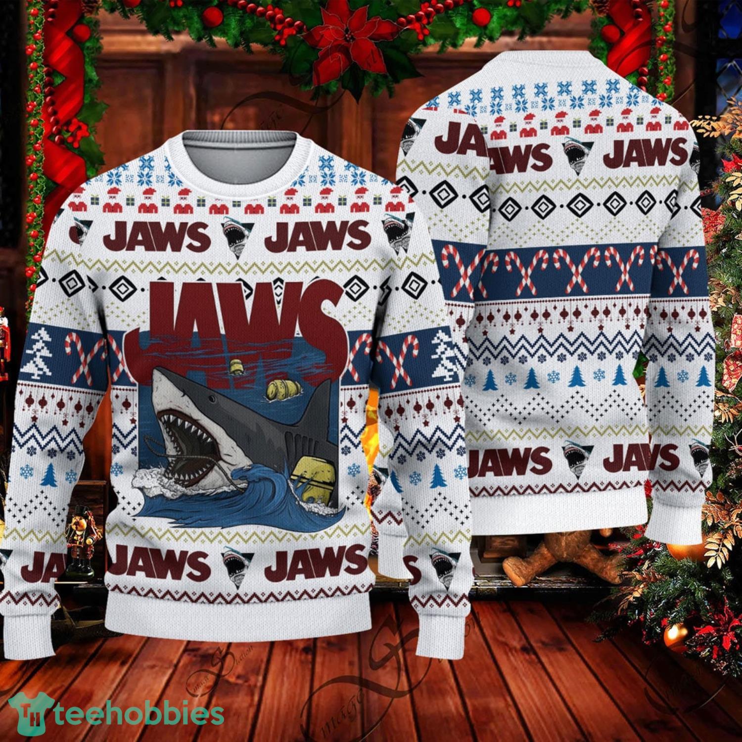 Jaws Halloween Ugly Sweater All Over Print Christmas Gift Product Photo 1