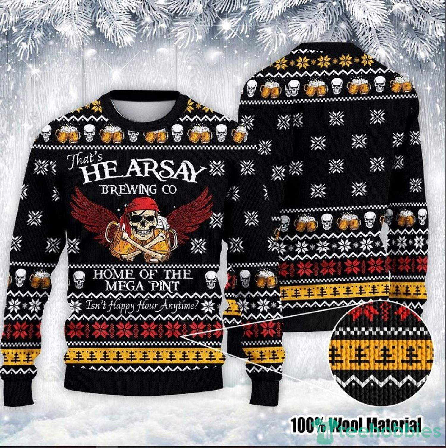 Johnny Depp Hearsay Brewing CO Ugly Sweater Christmas Family Gift Product Photo 1