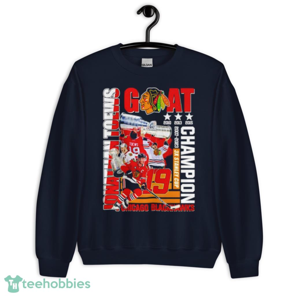 Jonathan Toews 3x Stanley Cup Champion Chicago Blackhawks Shirt image Jonathan Toews 3x Stanley Cup Champion Chicago Blackhawks Shirt Product Photo 8