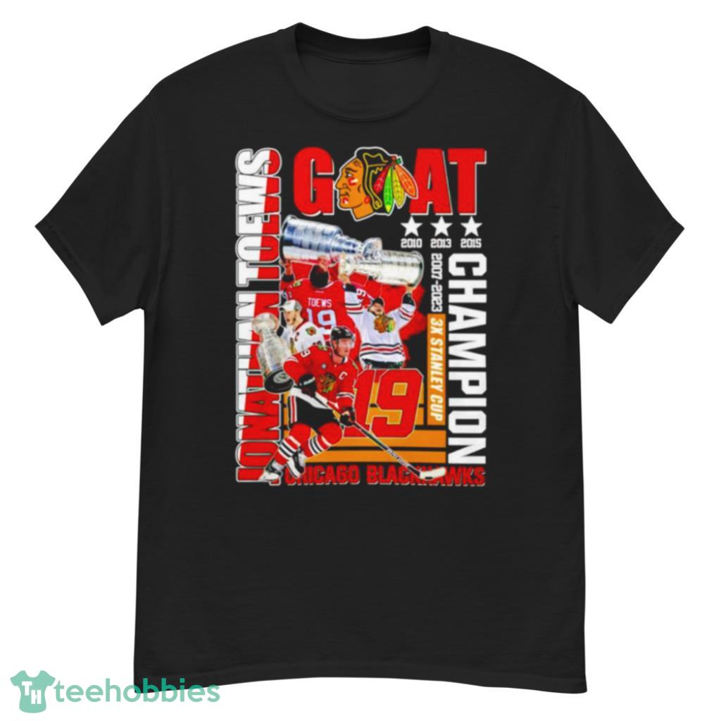 Jonathan Toews 3x Stanley Cup Champion Chicago Blackhawks Shirt Product Photo 1 Jonathan Toews 3x Stanley Cup Champion Chicago Blackhawks Shirt Product Photo 1