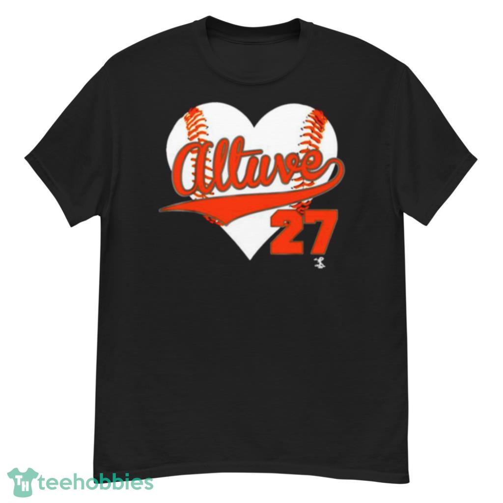 Jose Altuve Houston Astros 27 Baseball Heart Shirt Product Photo 1