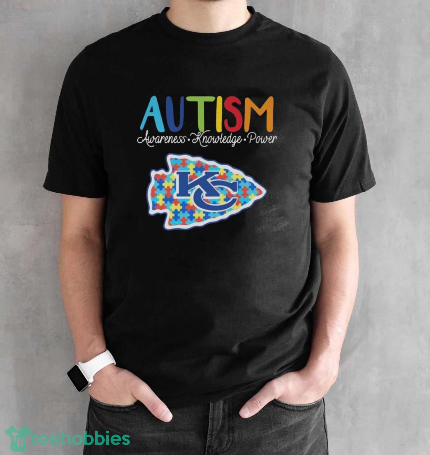 Kansas City Chiefs Autism Awareness Knowledge Power T-Shirt - Black Unisex T-Shirt