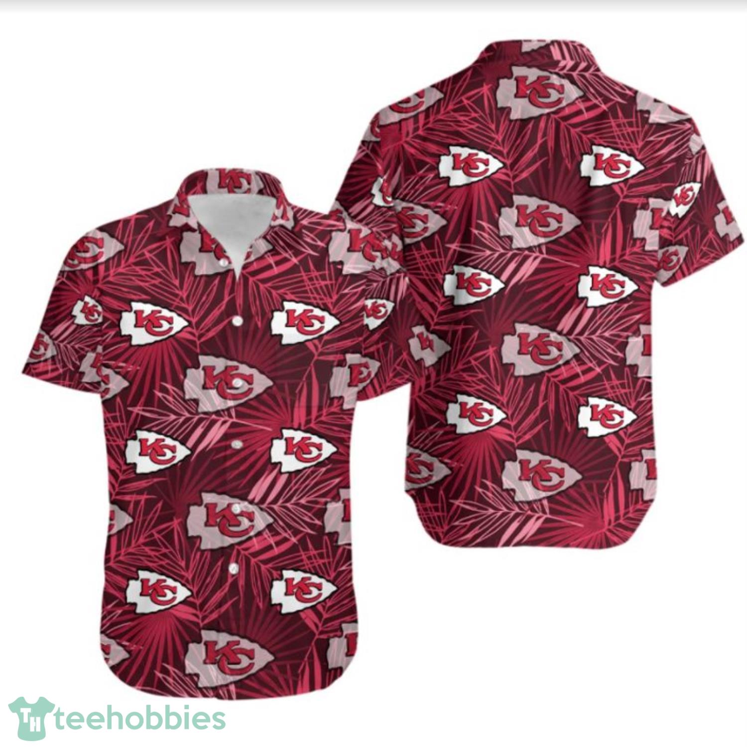Kansas City Chiefs Leaf and Logo Limited Edition Hawaiian Shirt For Fans Product Photo 1