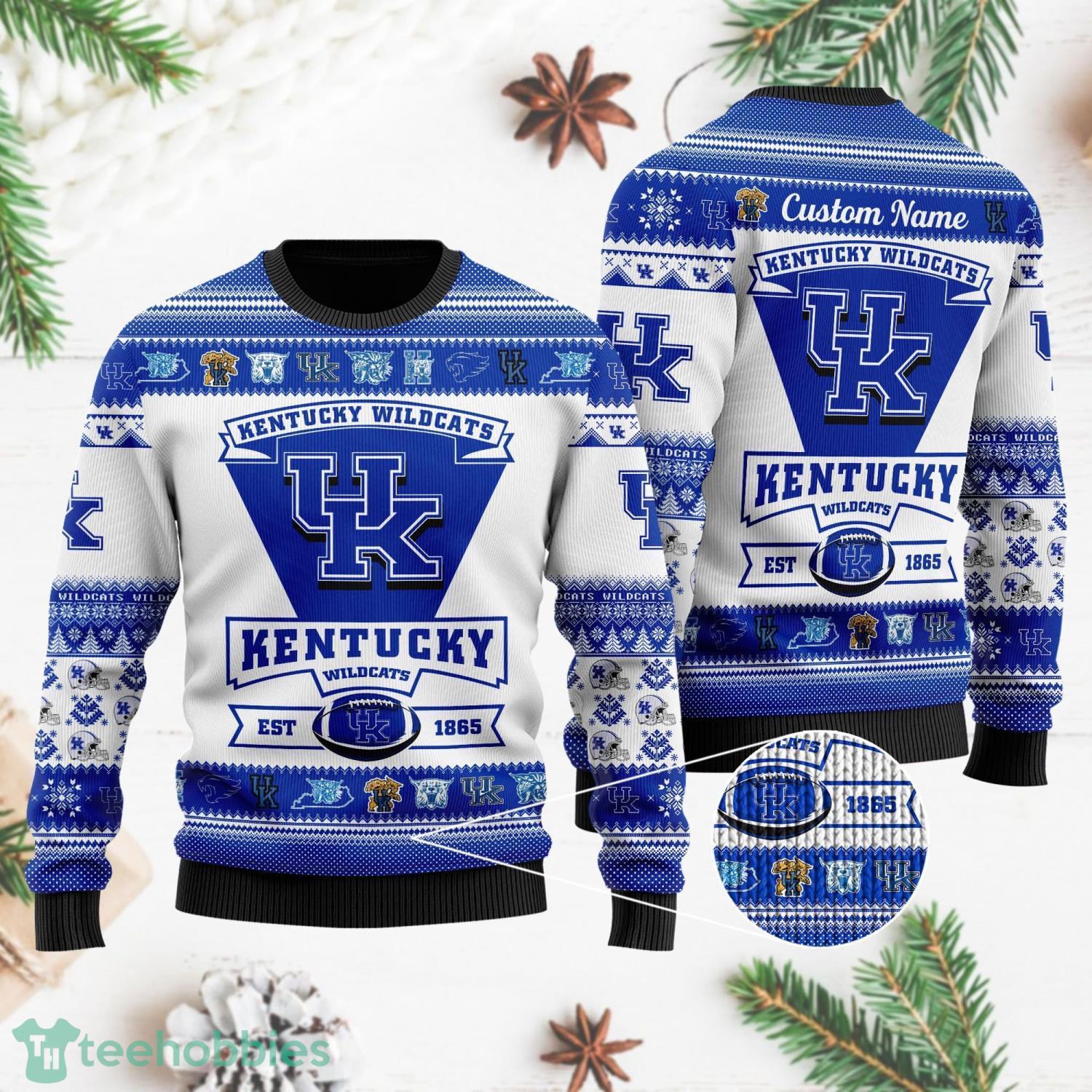 Kentucky Wildcats Ugly Christmas Sweater All Over Printed Custom Name Christmas Gift For Fans Product Photo 1