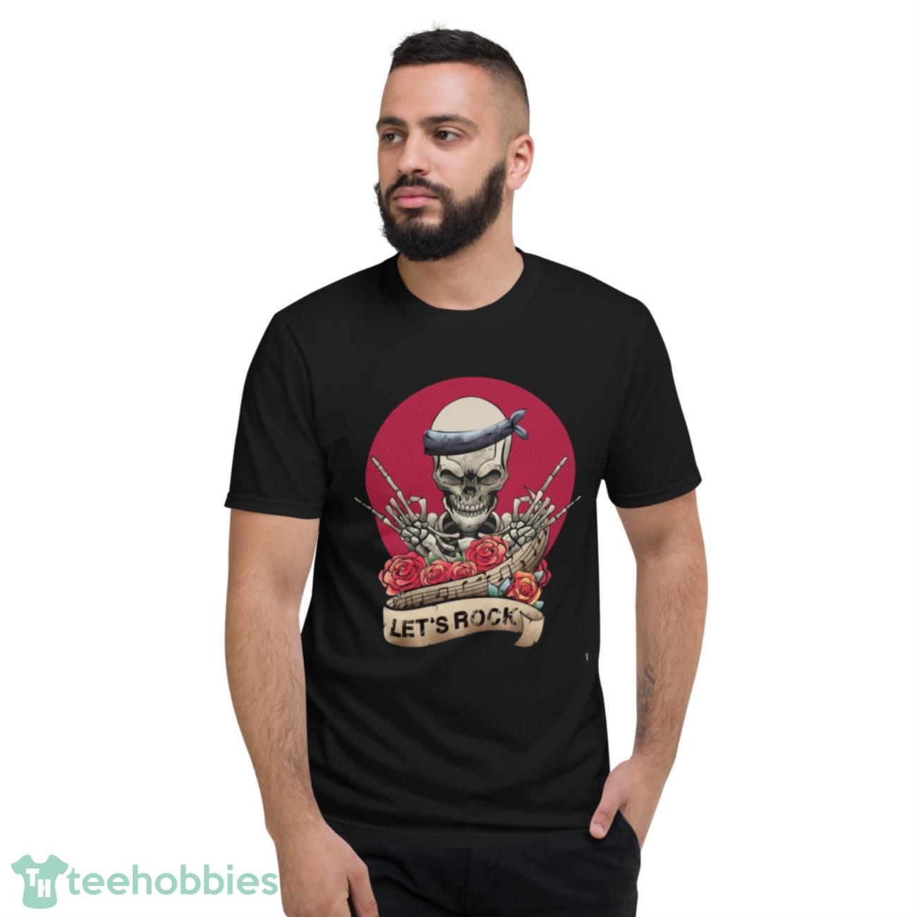 Lets Rock Rock&roll Skeleton Vintage T-Shirt, Lets Rock Shirt - Short Sleeve T-Shirt