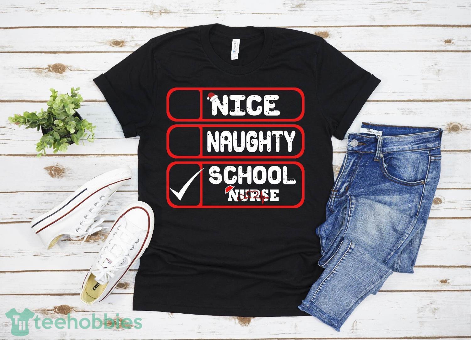 List Santa Claus Christmas T-Shirt Christmas Gift Family Christmas Shirt Product Photo 1