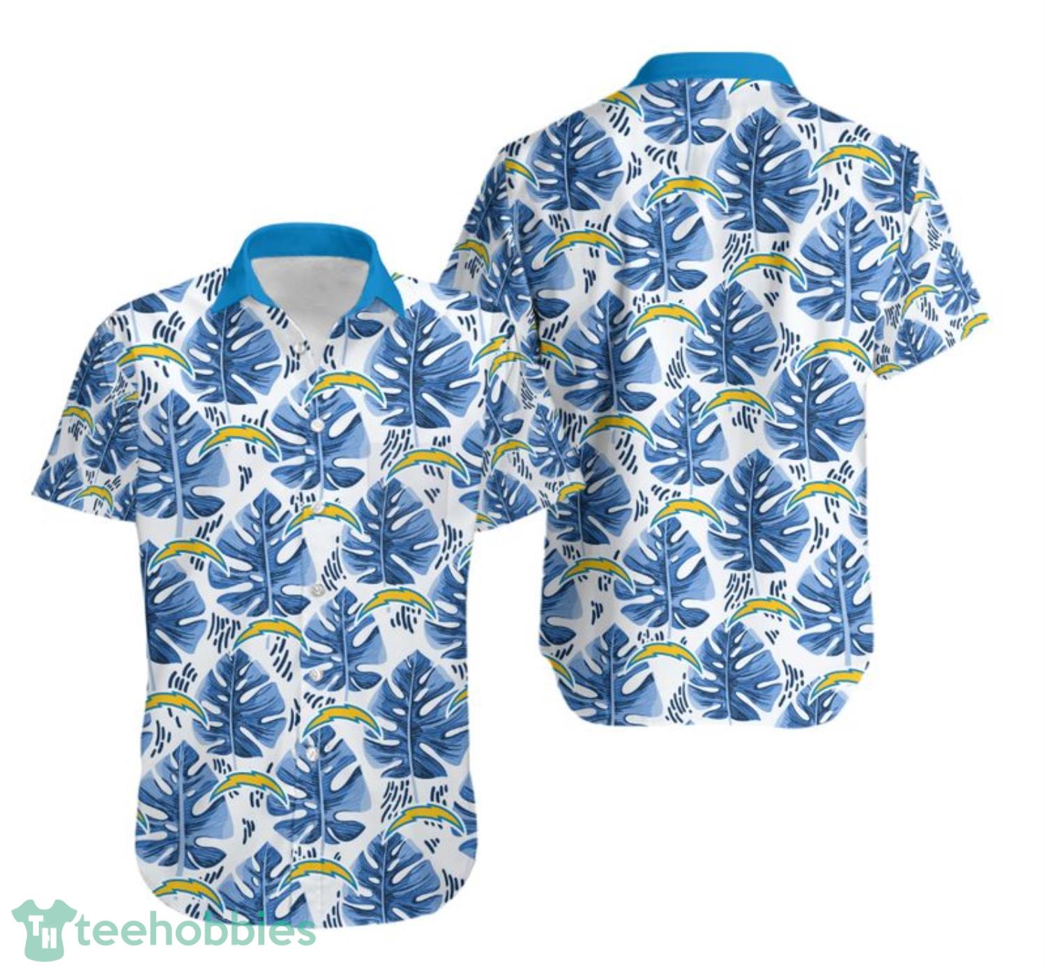 Los Angeles Chargers Leaf Tropical Style Summer Hawaiian Shirt For Fans Product Photo 1