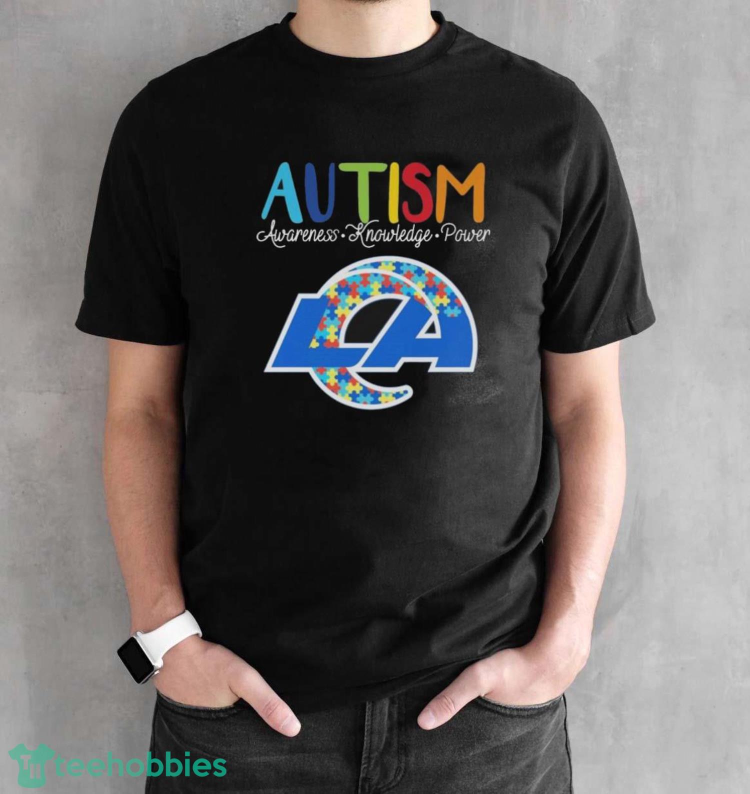 Los Angeles Rams Autism Awareness Knowledge Power T-Shirt - Black Unisex T-Shirt