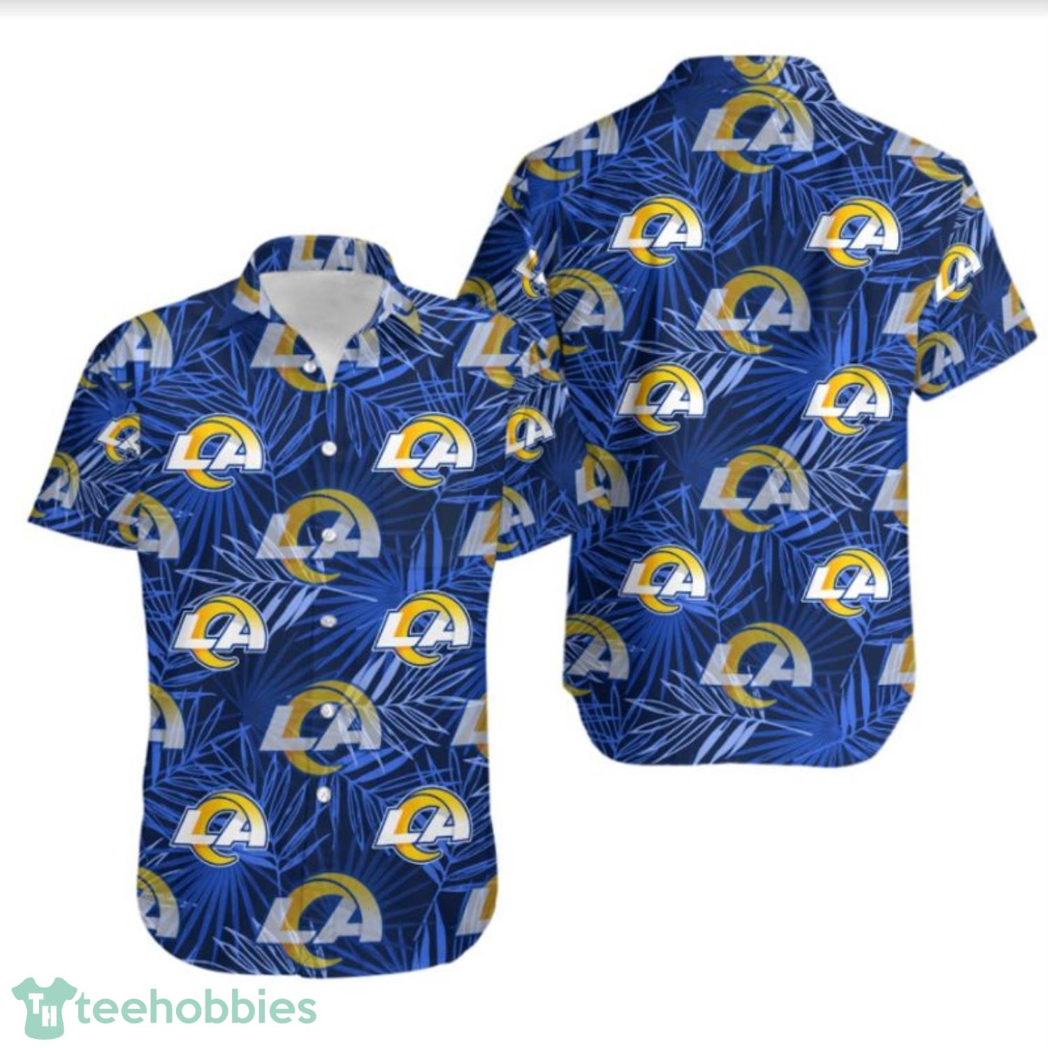 Los Angeles Rams Leaf and Logo Limited Edition Hawaiian Shirt For Fans Product Photo 1