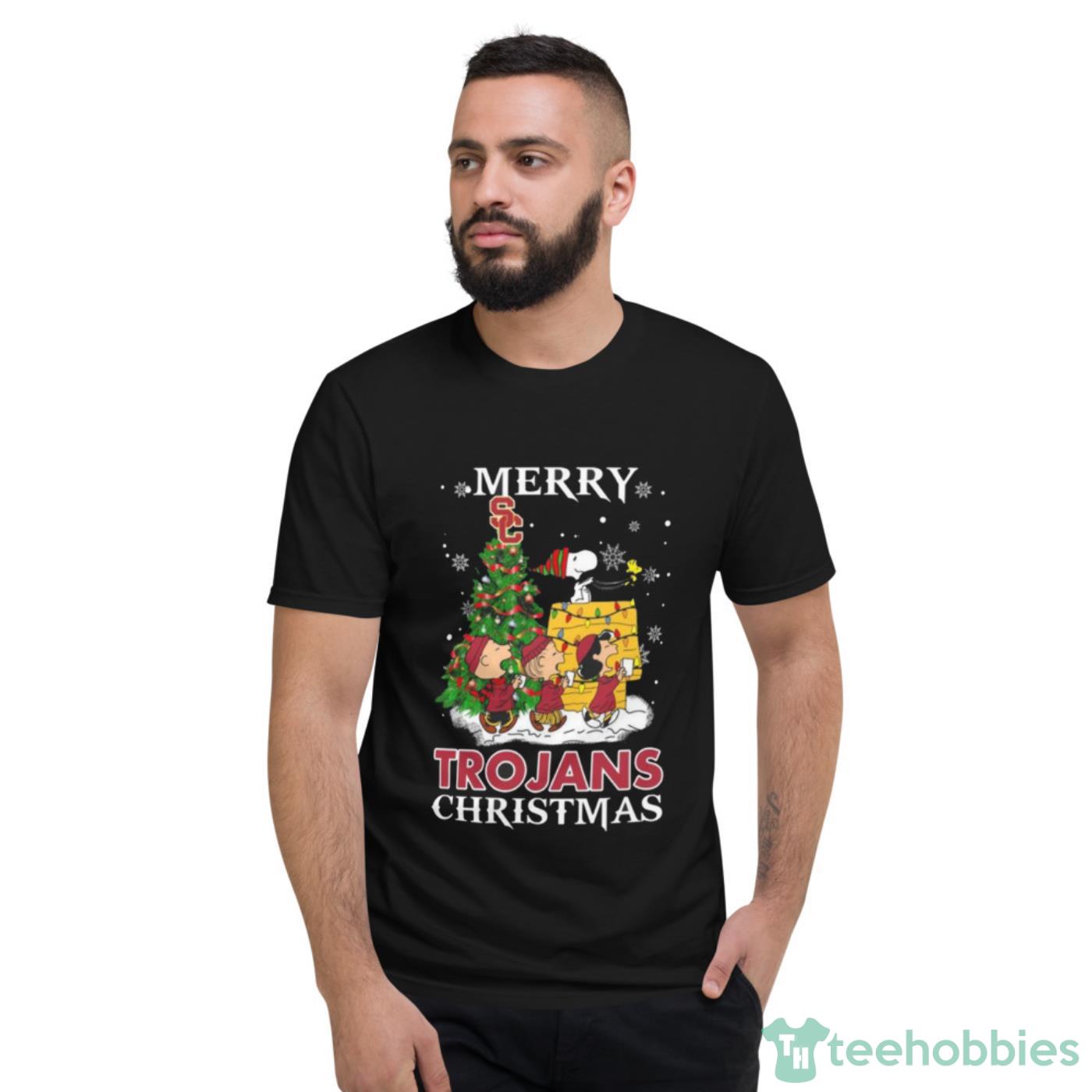 Merry Christmas USC Trojans Peanuts Ugly 2022 Shirt Cute Gift - Short Sleeve T-Shirt