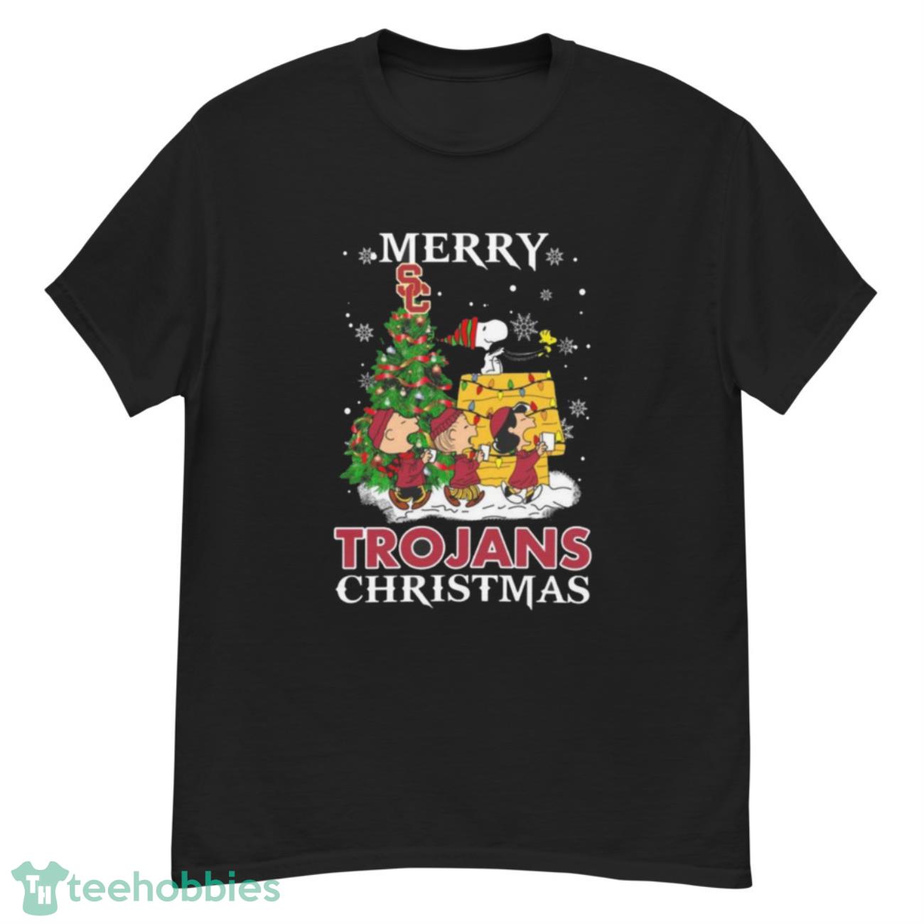 Merry Christmas Usc Trojans Peanuts Ugly 2022 Shirt - G500 Men’s Classic T-Shirt
