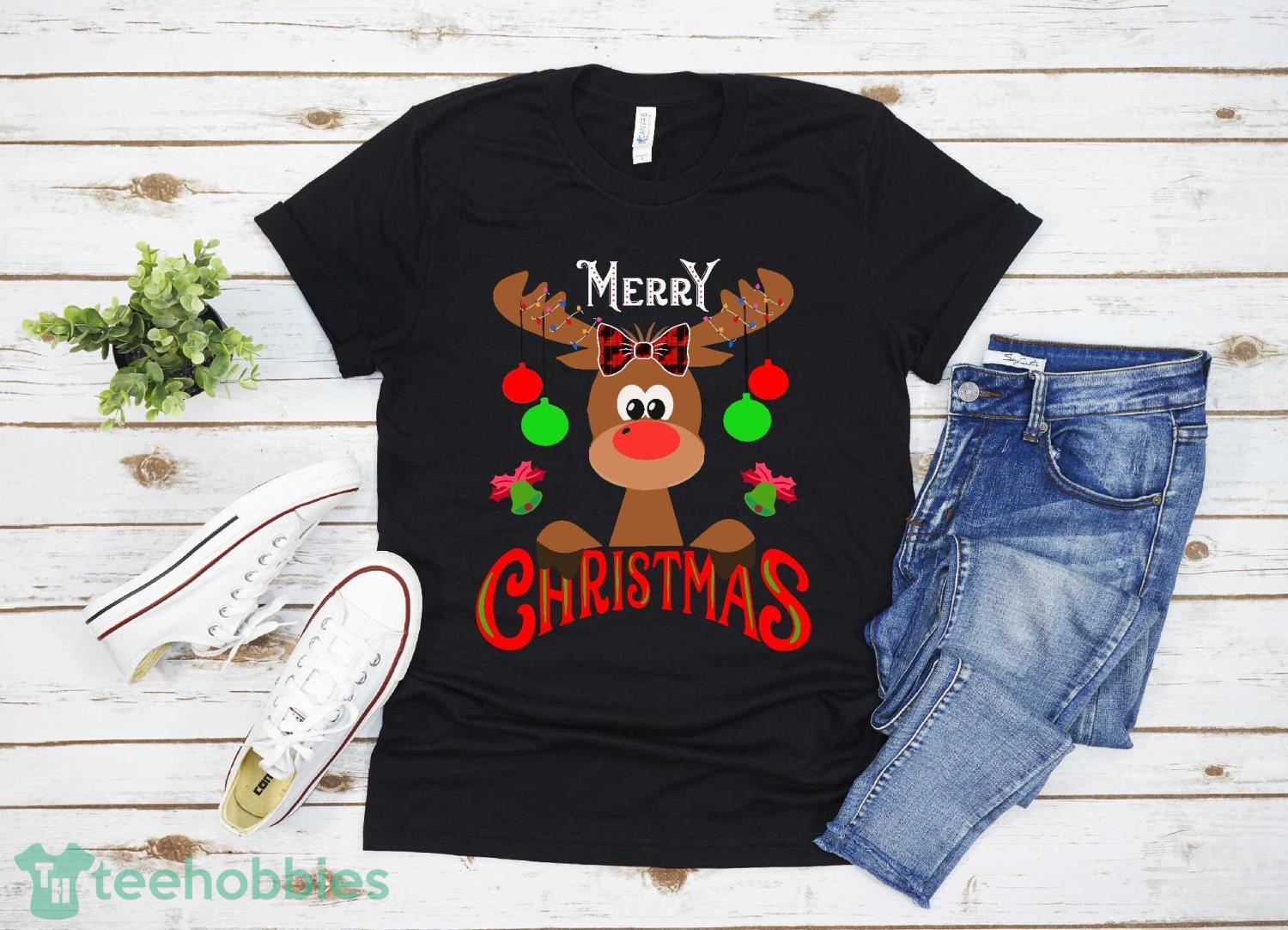 Merry Christmoose Christmas Moose Xmas T-shirt Christmas Gift Family Christmas Shirt Product Photo 1