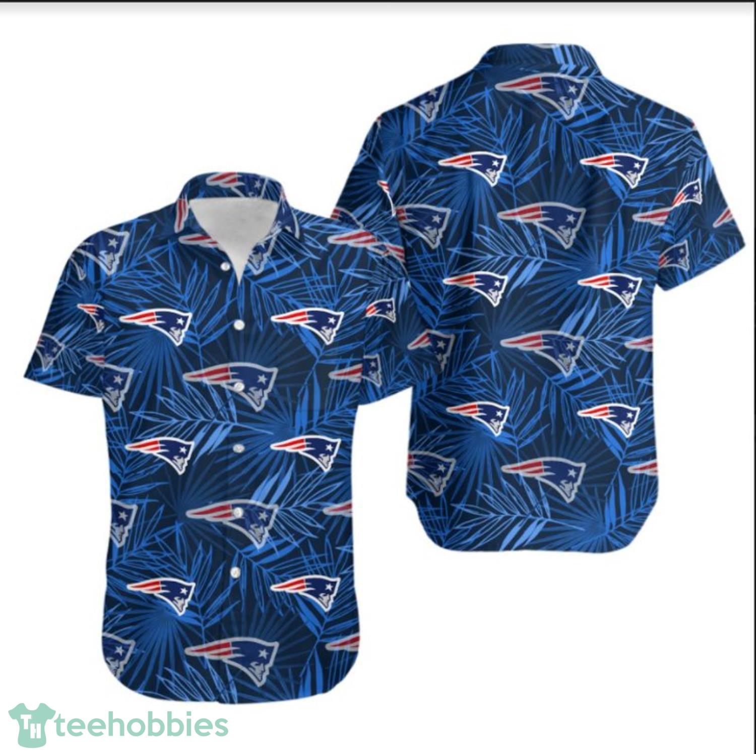 New England Patriots Leaf and Logo Limited Edition Hawaiian Shirt For Fans Product Photo 1