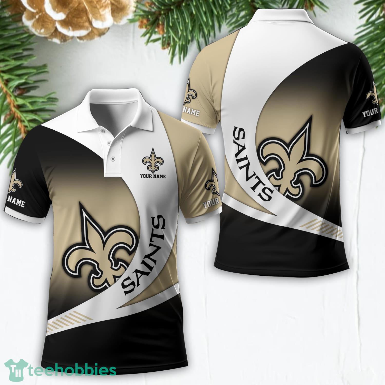 New Orleans Saints Custom Name NFL 3D Polo Shirt Sport Gift Product Photo 1