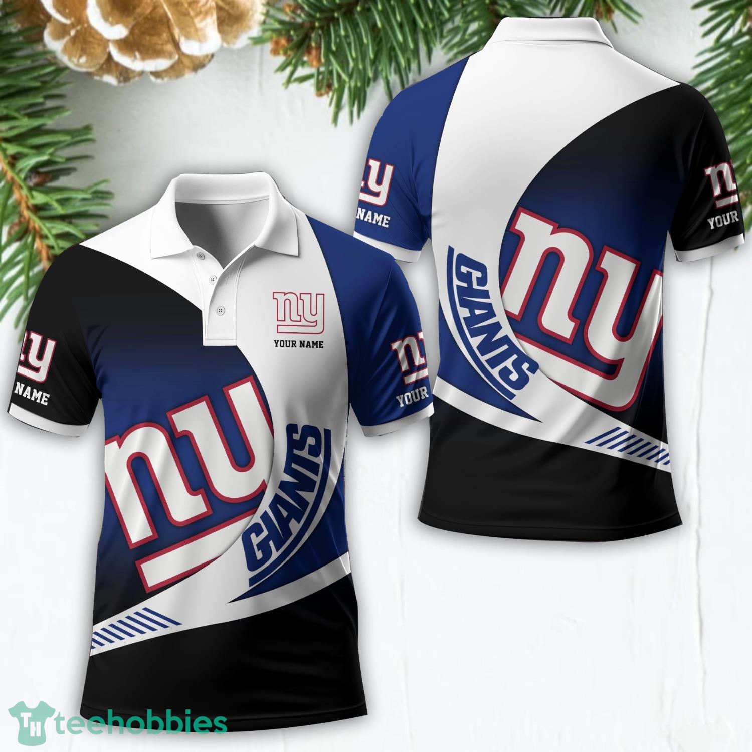 New York Giants Custom Name NFL 3D Polo Shirt Sport Gift Product Photo 1