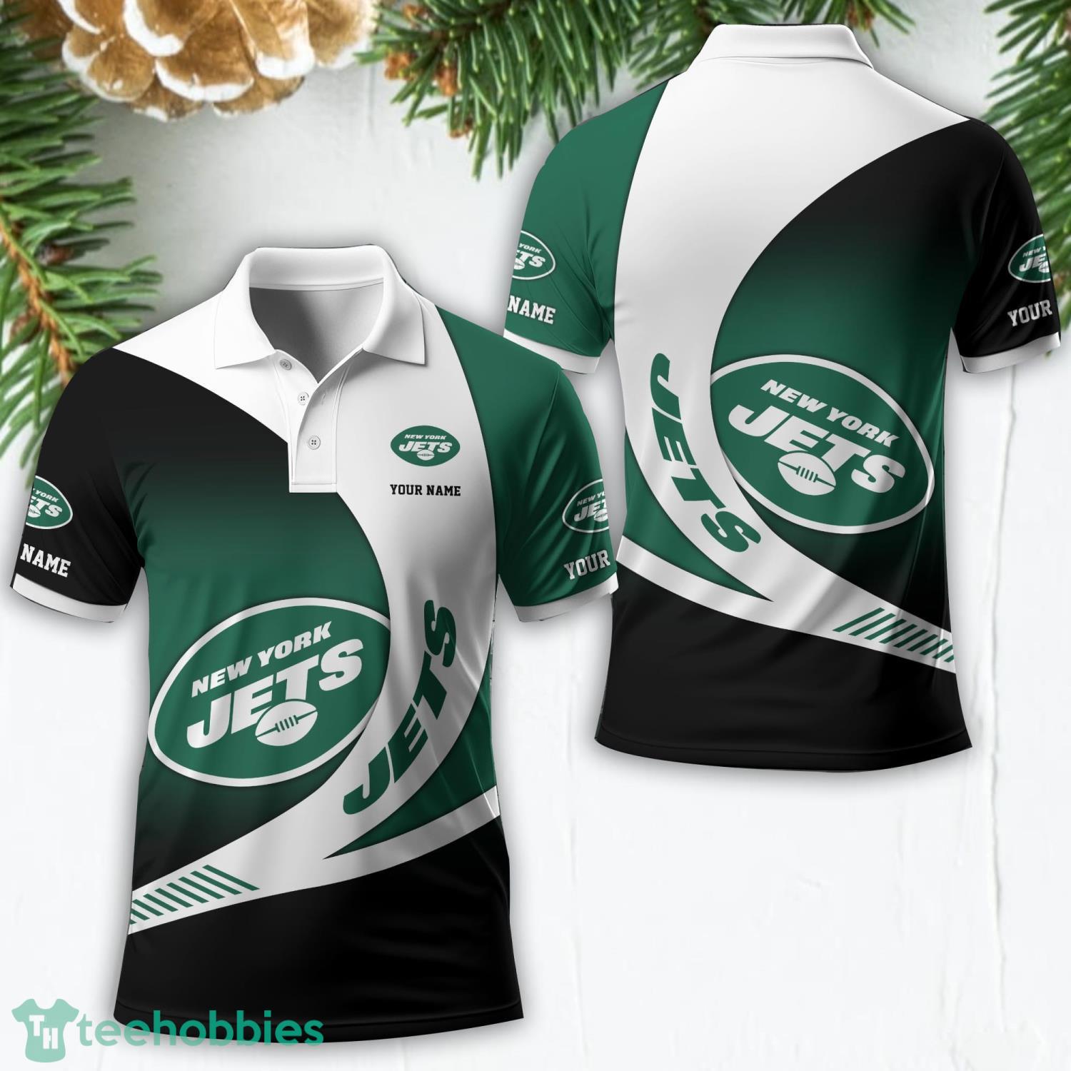 New York Jets Custom Name NFL 3D Polo Shirt Sport Gift Product Photo 1