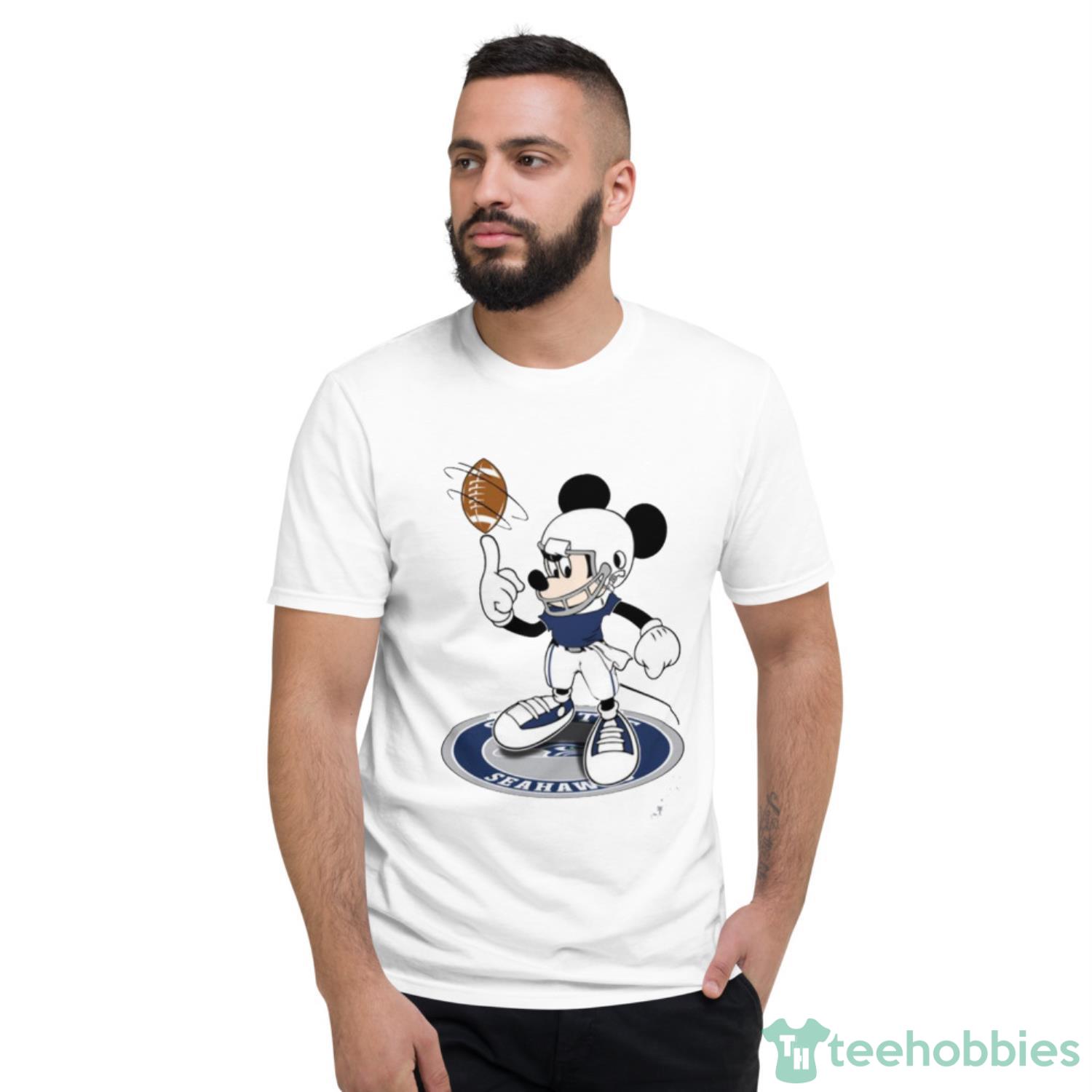 NFL Football Seattle Seahawks Cheerful Mickey Disney Shirt T Shirt - Short Sleeve T-Shirt