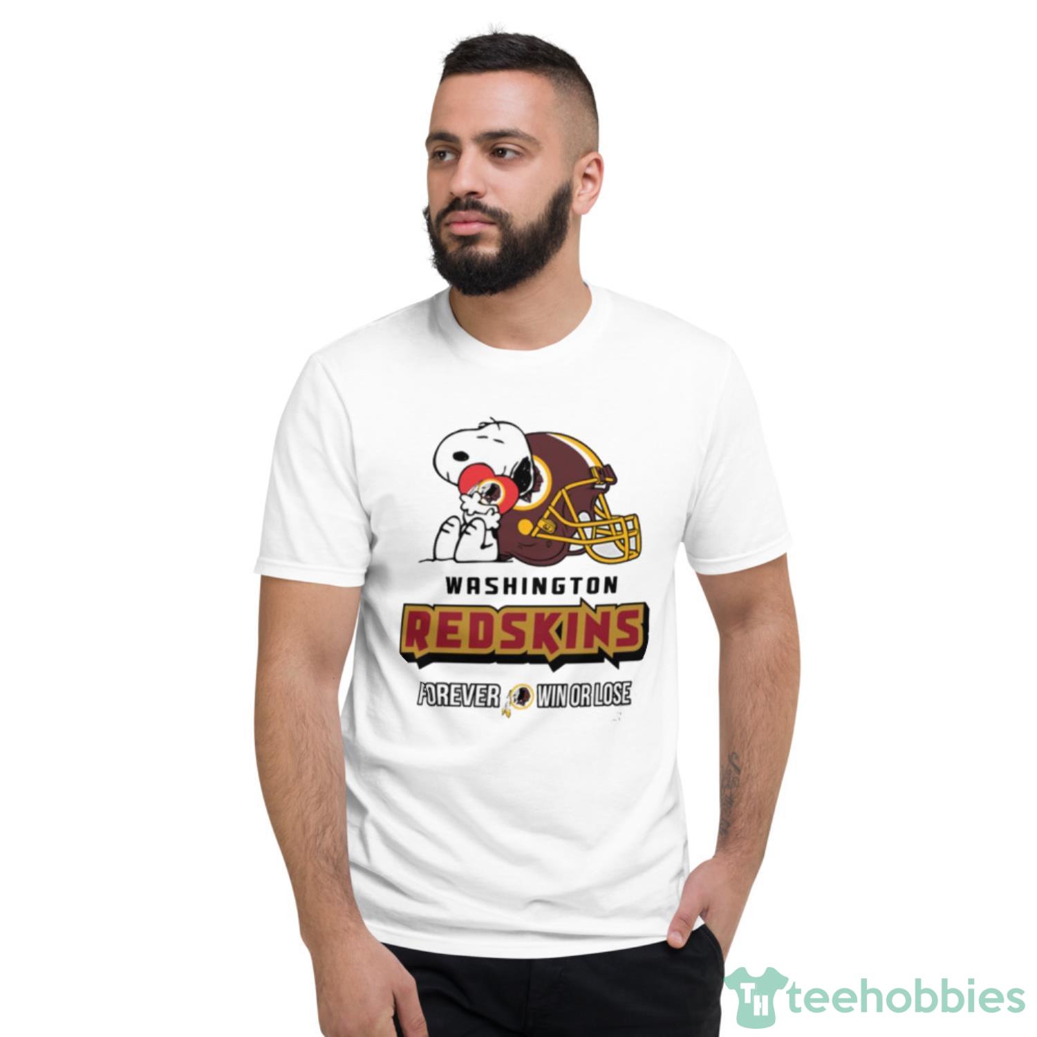 NFL The Peanuts Movie Snoopy Forever Win Or Lose Football Washington Redskins T Shirt - Short Sleeve T-Shirt
