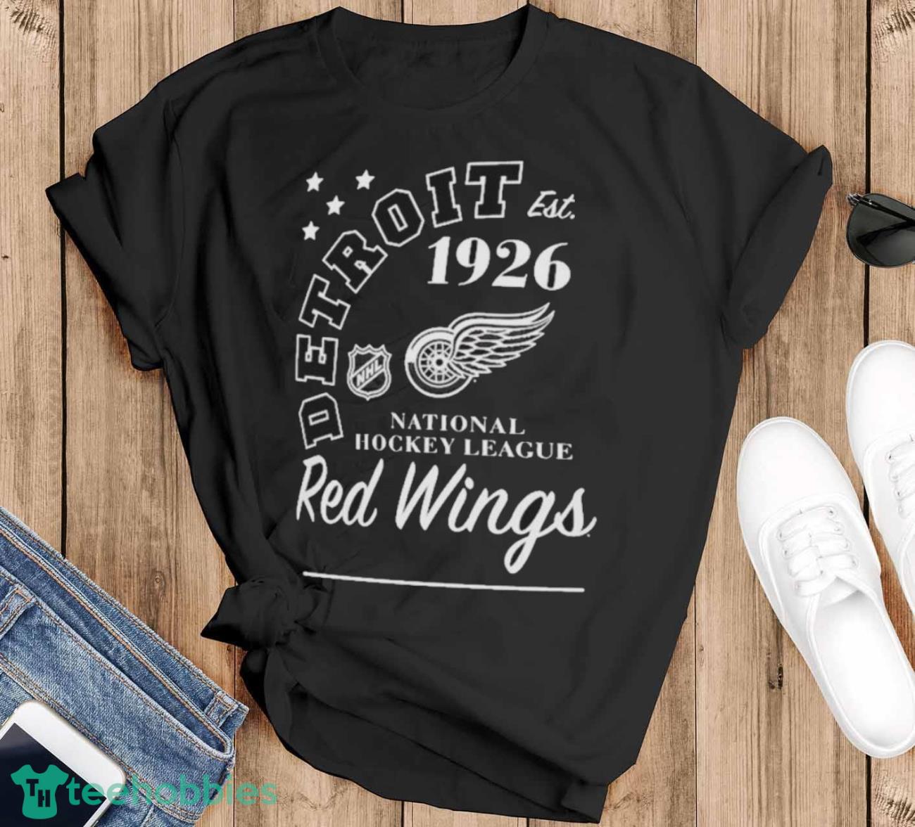 Official detroit Red Wings National Hockey League Starter Arch City Team T-Shirts - Black T-Shirt