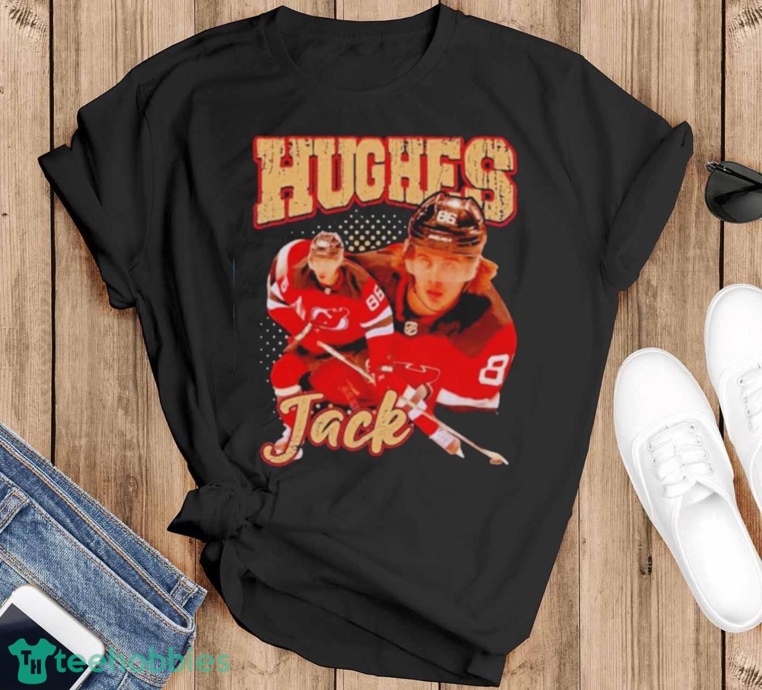 Official jack hughes new jersey devils shirt - Black T-Shirt