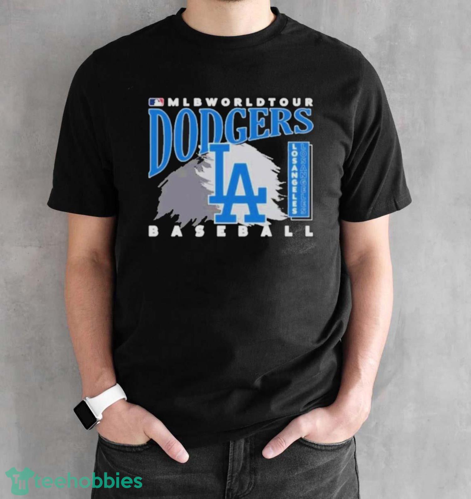 Official mlb world tour los angeles dodgers baseball logo 2023 shirt - Black Unisex T-Shirt
