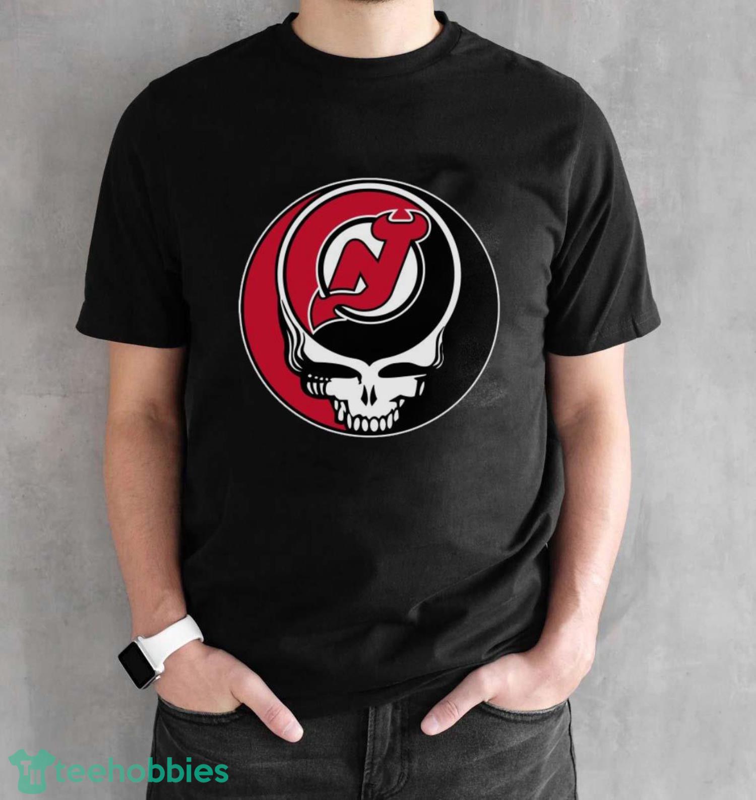 Official New Jersey Devils Grateful Dead Steal Your Face Hockey Nhl Shirt - Black Unisex T-Shirt