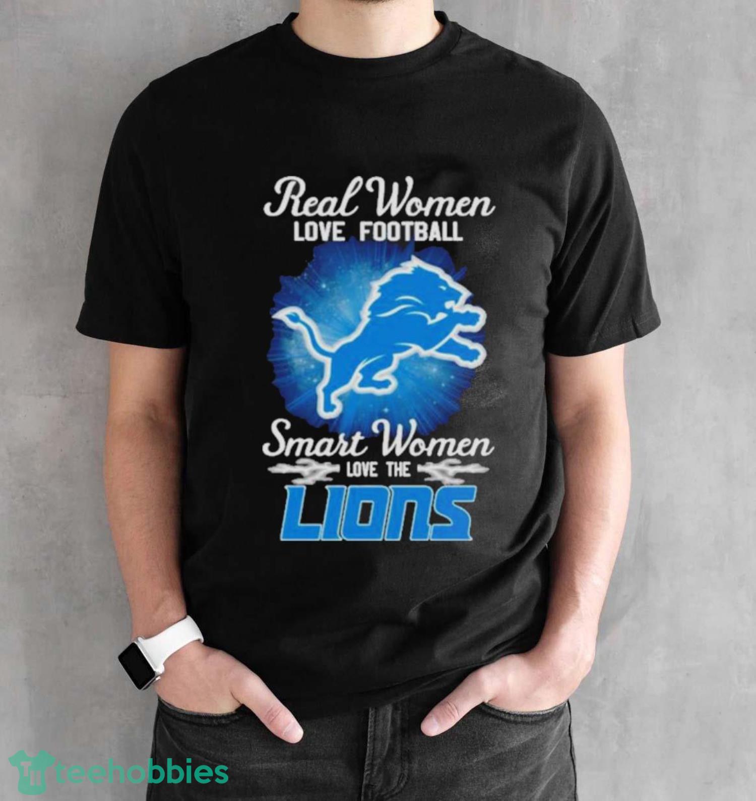 Official Real women love Football smart women love the detroit lions 2023 T-shirt - Black Unisex T-Shirt