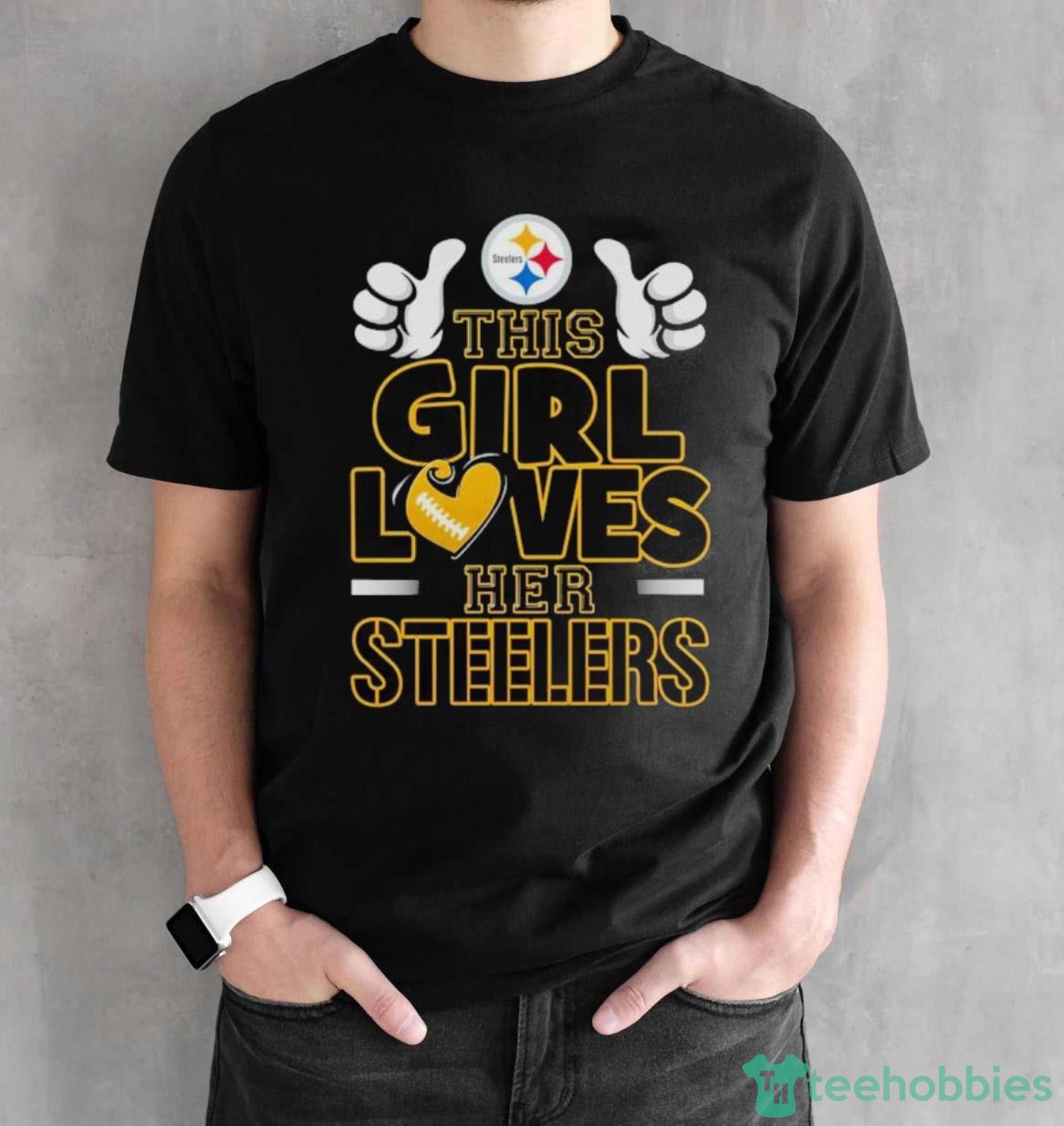 Official This Girl Loves Her Pittsburgh Steelers Shirt - Black Unisex T-Shirt