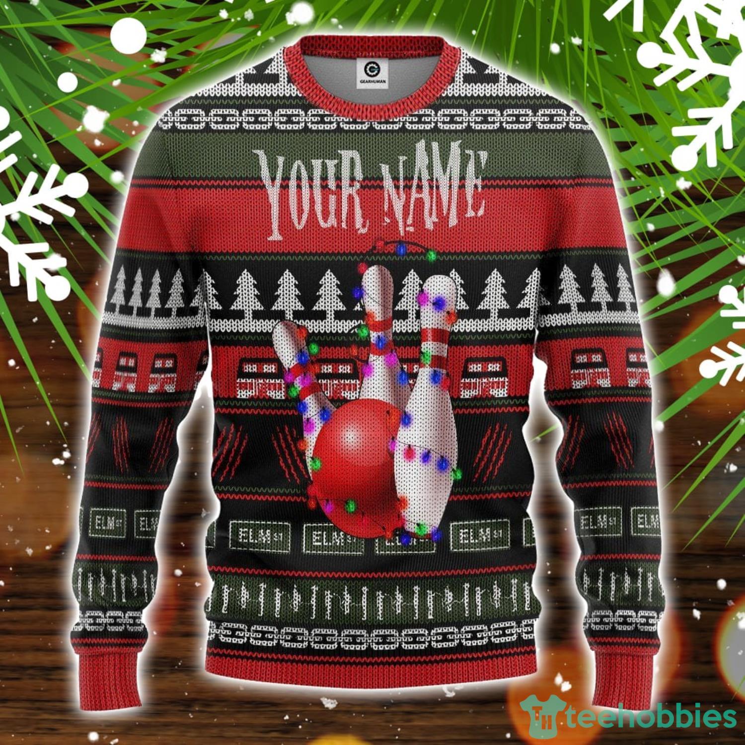 Personalized 3D Bowling Ugly Christmas Sweater Christmas Holiday Gift Product Photo 1