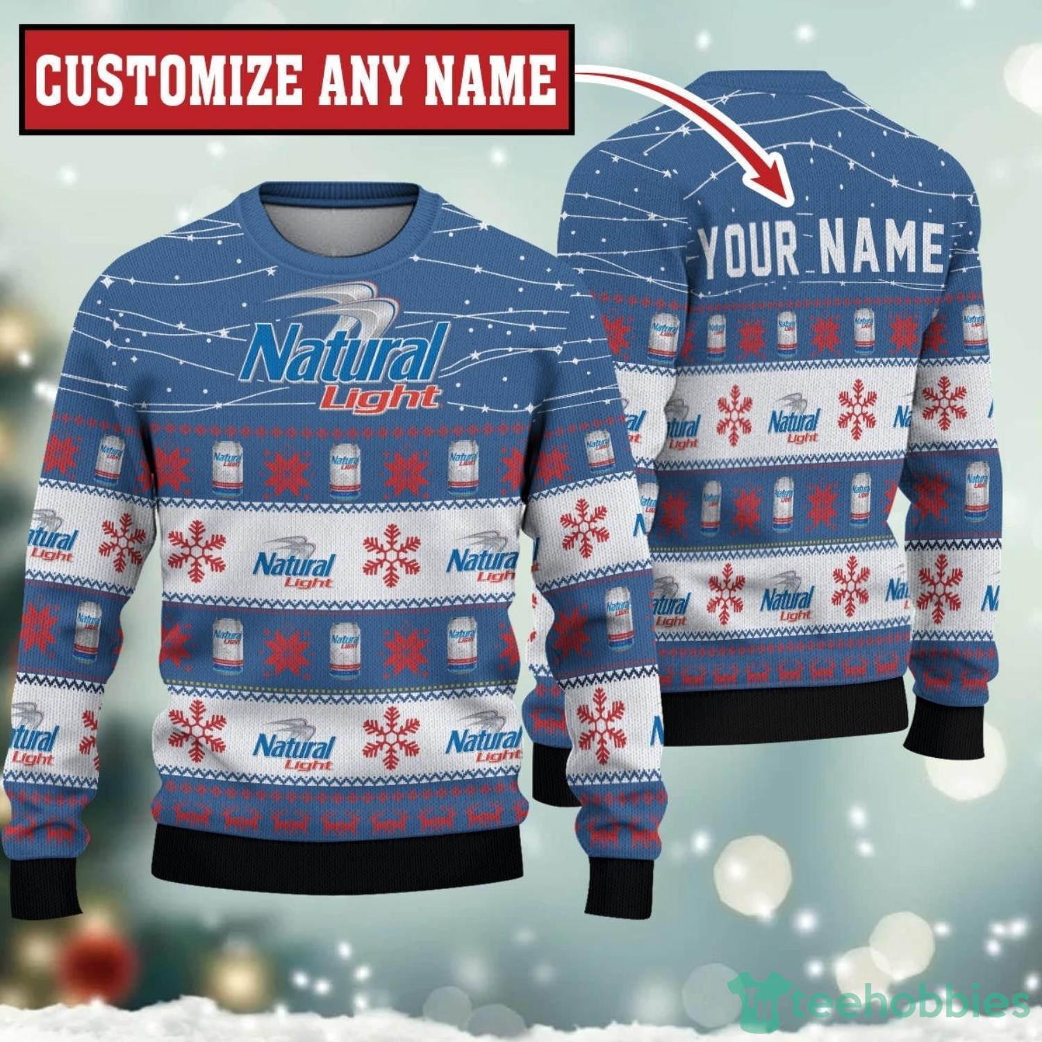Personalized Name Twinkle Lights Natural Light Christmas Sweater 3D Printed Christmas Gift Product Photo 1