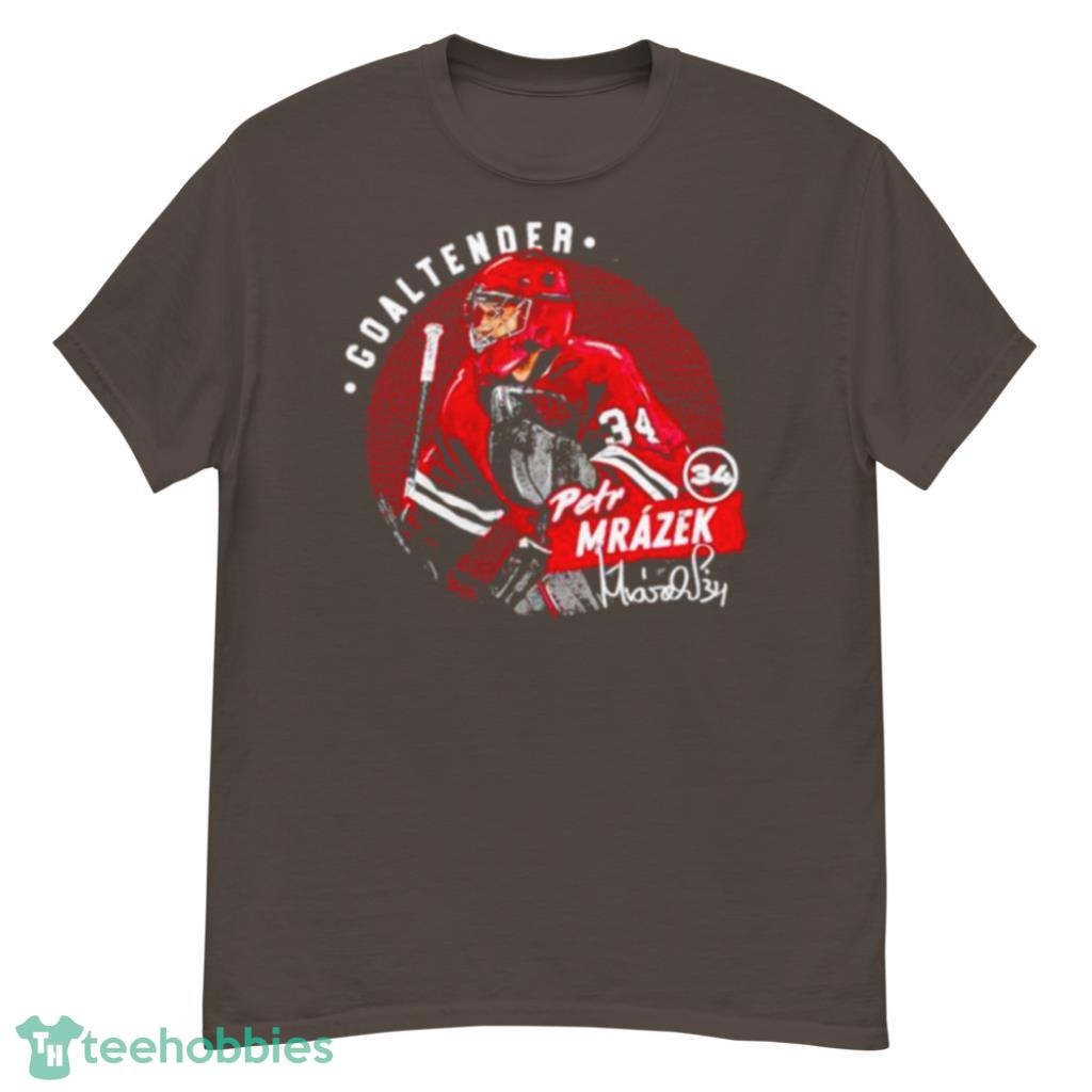 Petr Mrazek Goaltender Chicago Blackhawks Dots Shirt Product Photo 1 Petr Mrazek Goaltender Chicago Blackhawks Dots Shirt Product Photo 1
