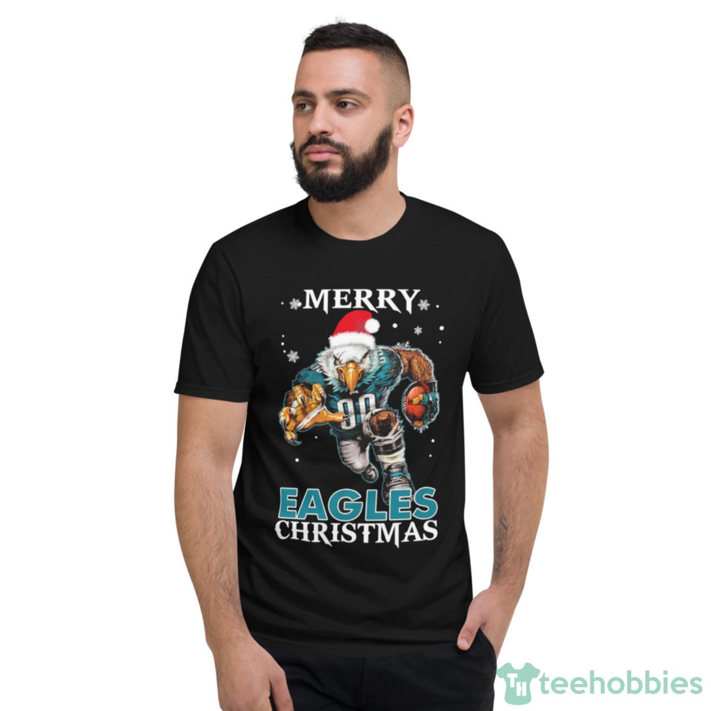 Philadelphia Eagles Santa Hat Merry Eagles Christmas Shirt Cute Gift - Short Sleeve T-Shirt