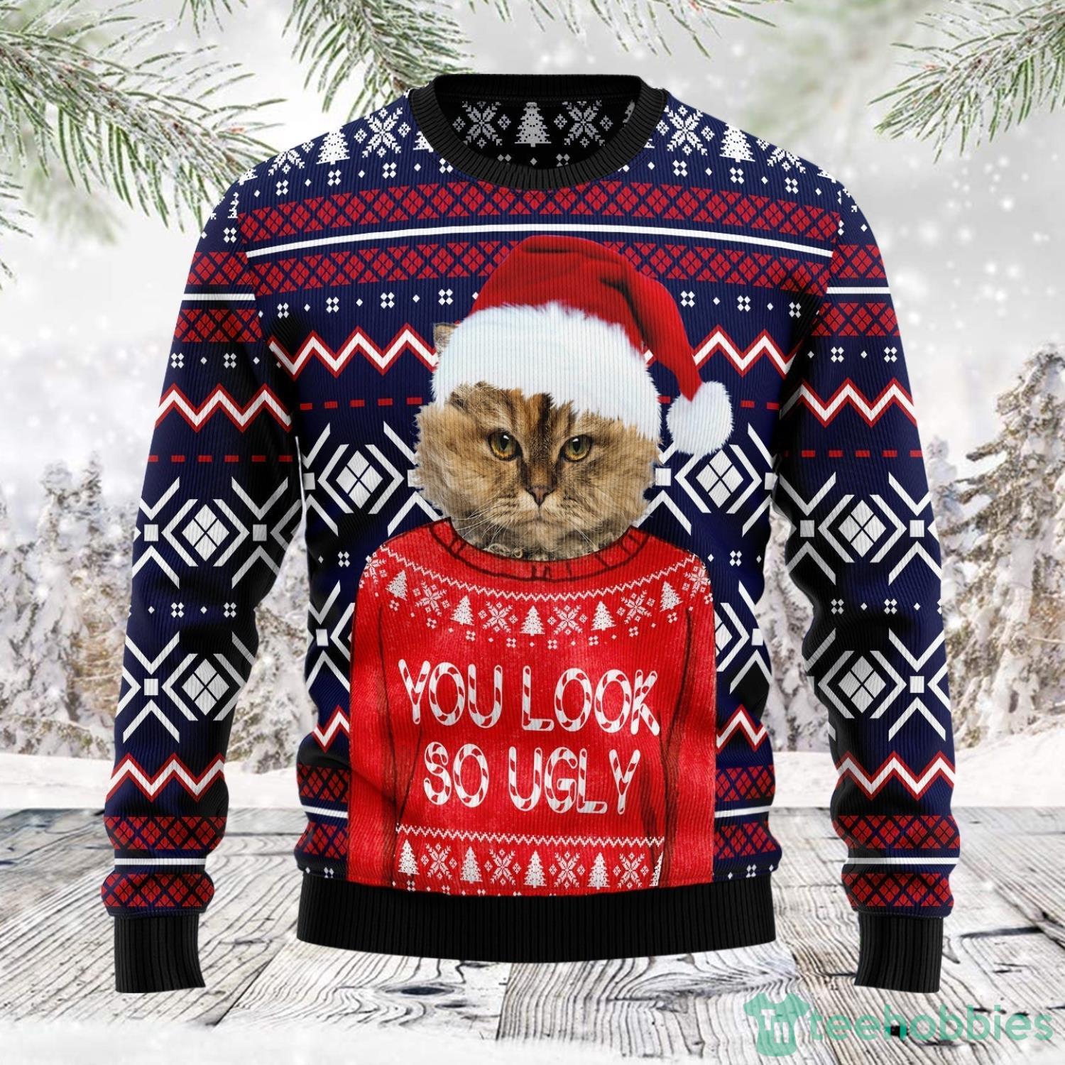 Phooto Inserted You Are So Ugly Christmas Blue Ugly Christmas Sweater Christmas Holiday Gift Product Photo 1