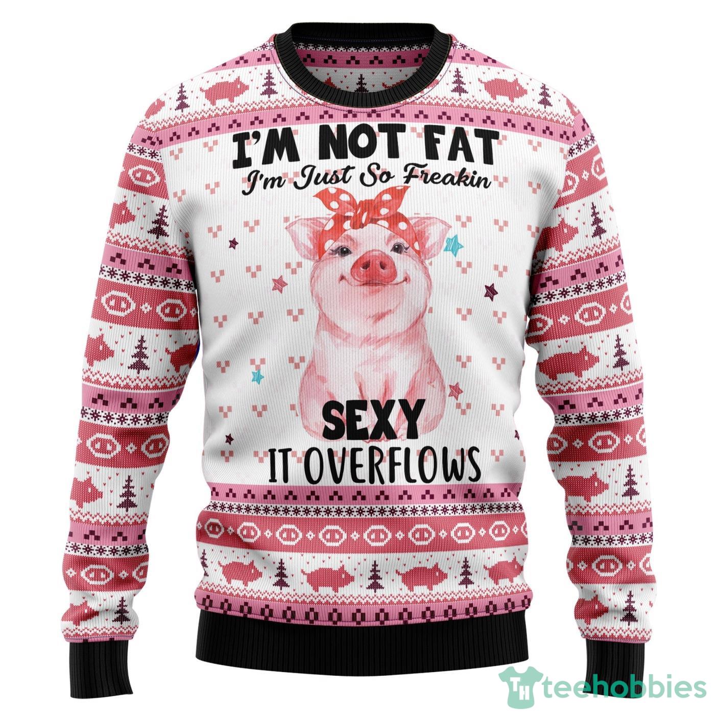 Pig Overflows ChristmasAll Over printed Ugly Christmas Sweater Product Photo 1