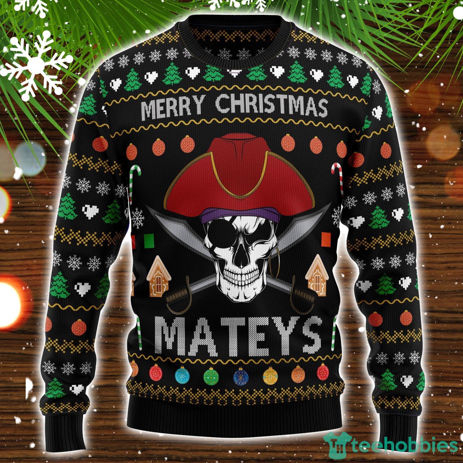Pirate Skull Ugly Christmas Sweater Christmas Holiday Gift Product Photo 1