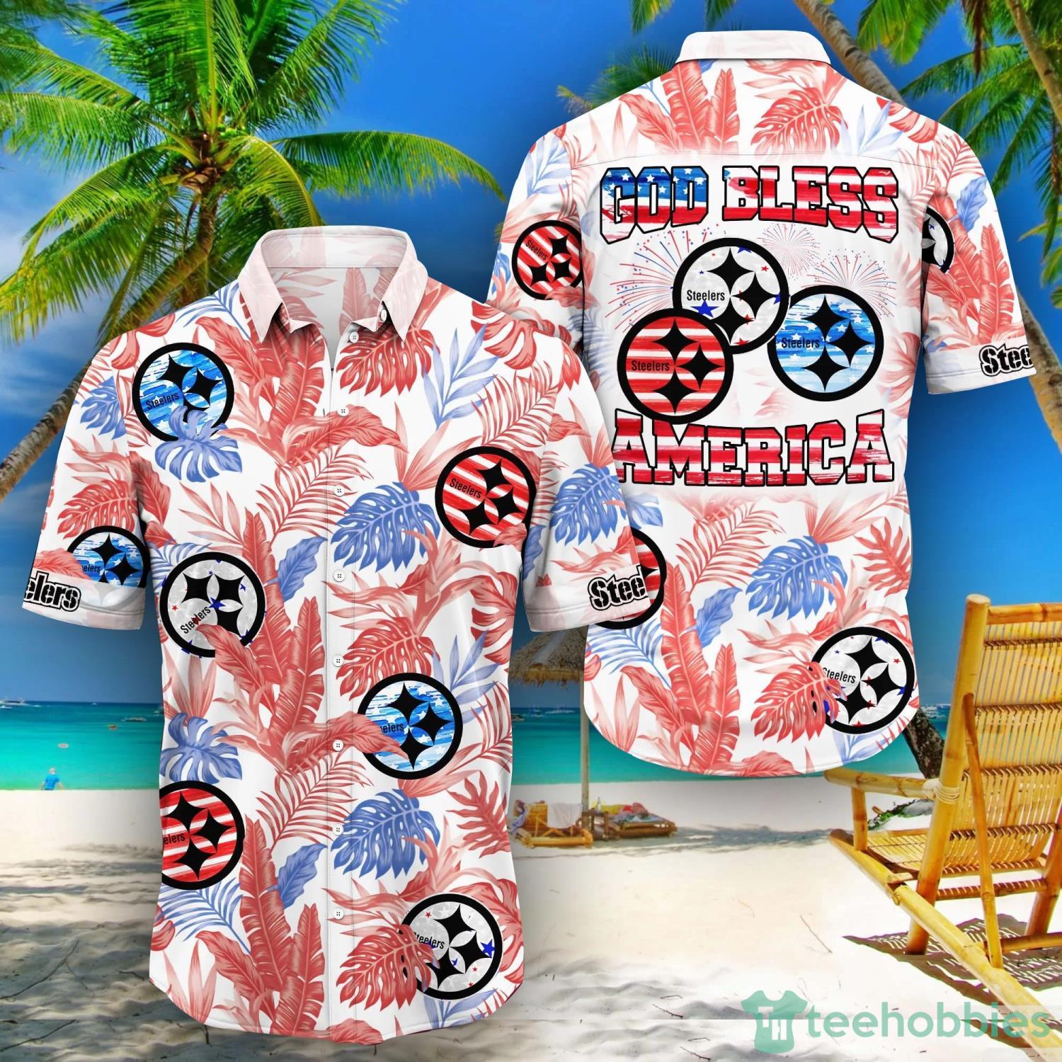 Pittsburgh God Bless America Hawaiian Shirt Product Photo 1 Pittsburgh God Bless America Hawaiian Shirt Product Photo 1