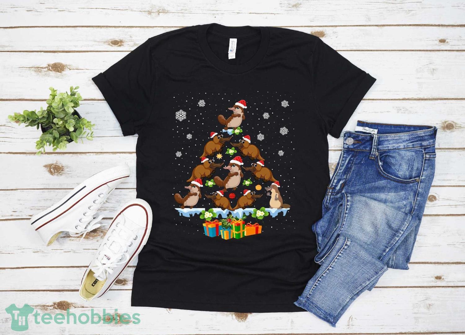 Platupus Christmas Tree T-Shirt Christmas Gift Family Christmas Shirt Product Photo 1