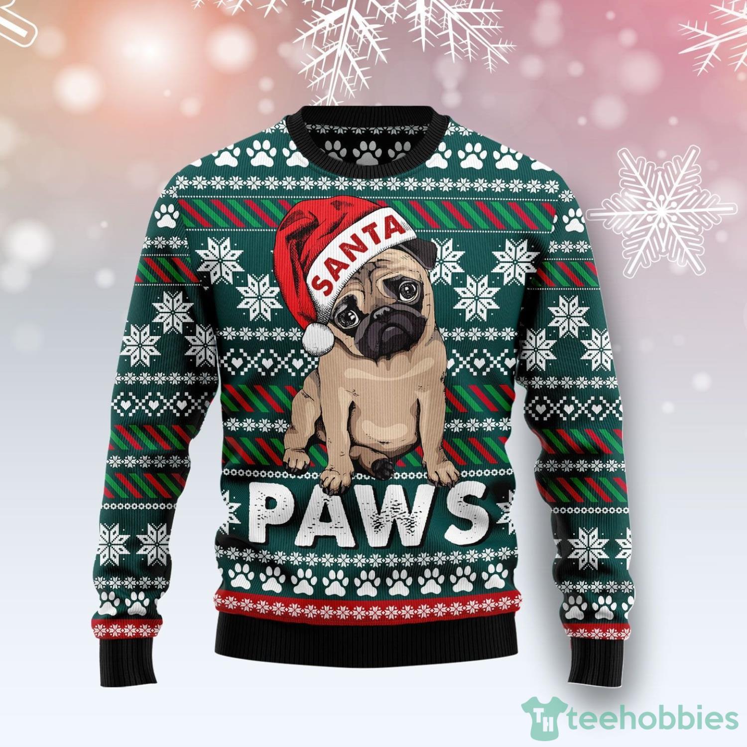 Pug Santa Paws Ugly Christmas Sweater Christmas Holiday Gift For Family Product Photo 1