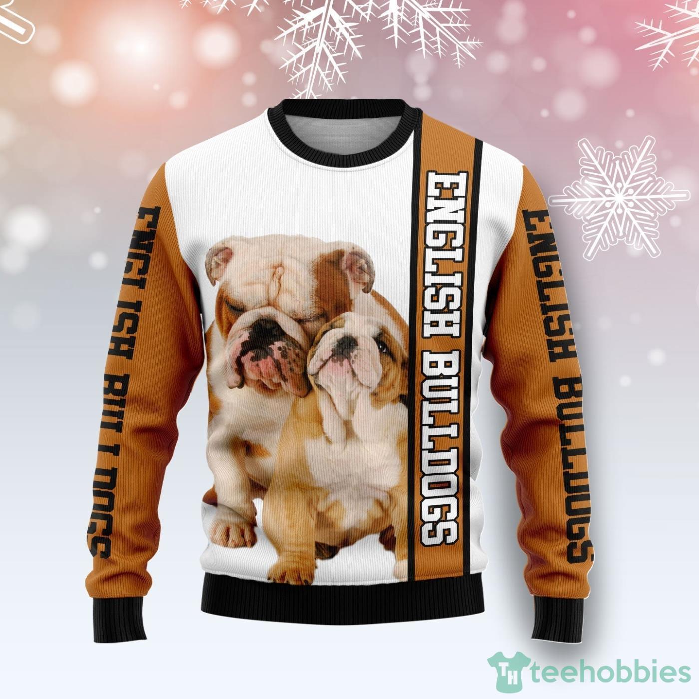 Rescued English BulldogAll Over printed Ugly Christmas Sweater For Men And Women Product Photo 1