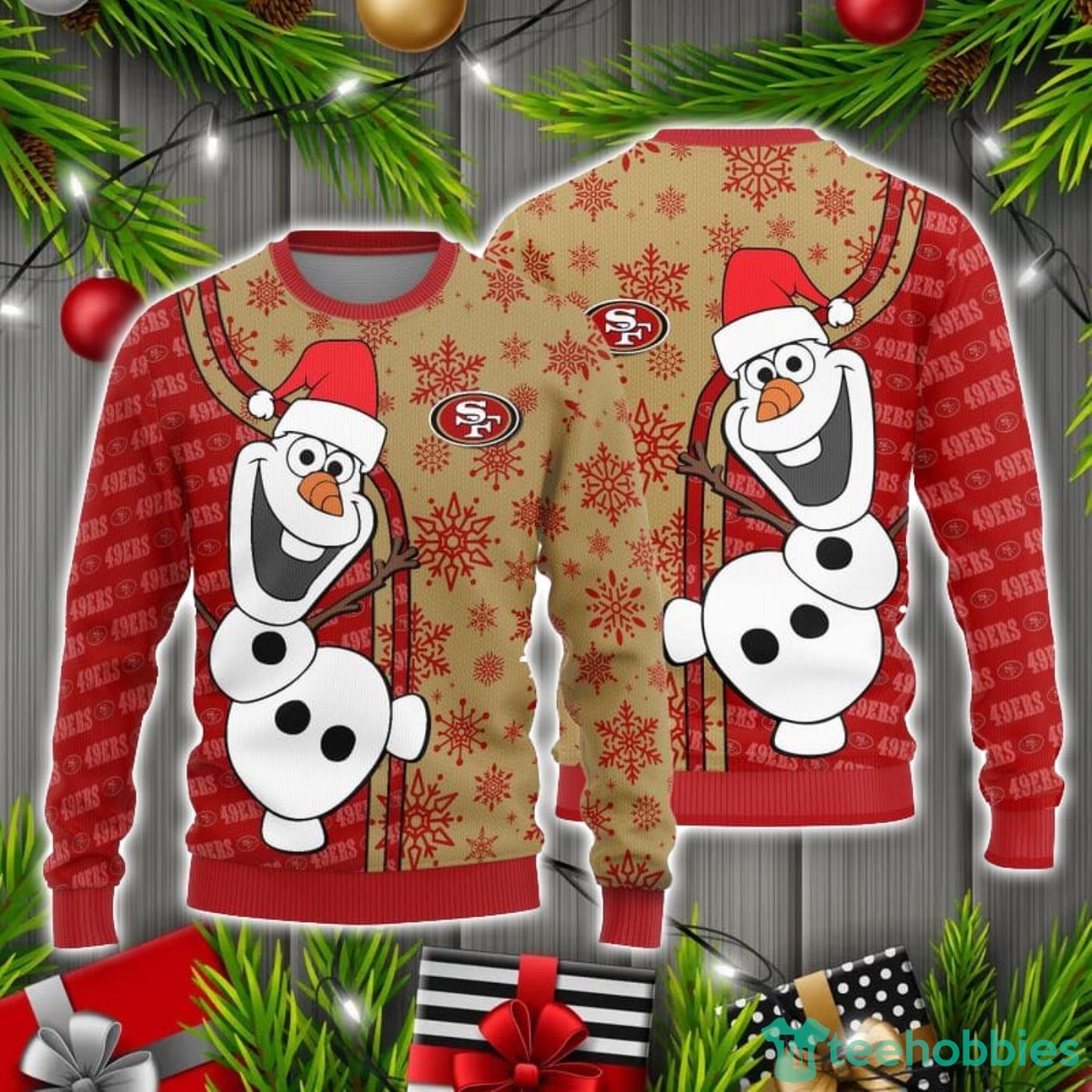 San Francisco ers Olaf Christmas Funny Gift 3D Ugly Christmas Sweater Product Photo 1