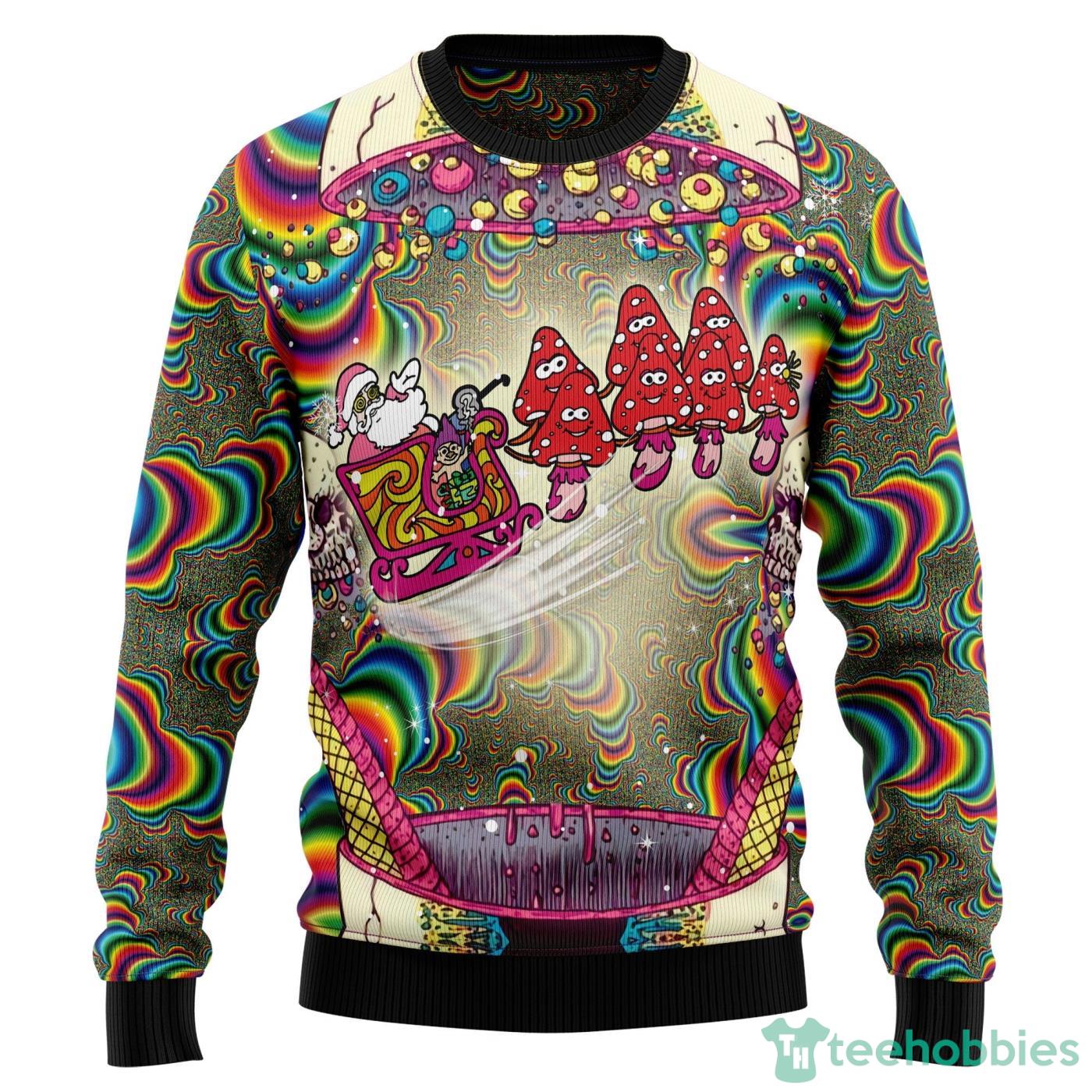 Santa And Mushroom ChristmasAll Over printed Ugly Christmas Sweater For Men And Women Product Photo 1