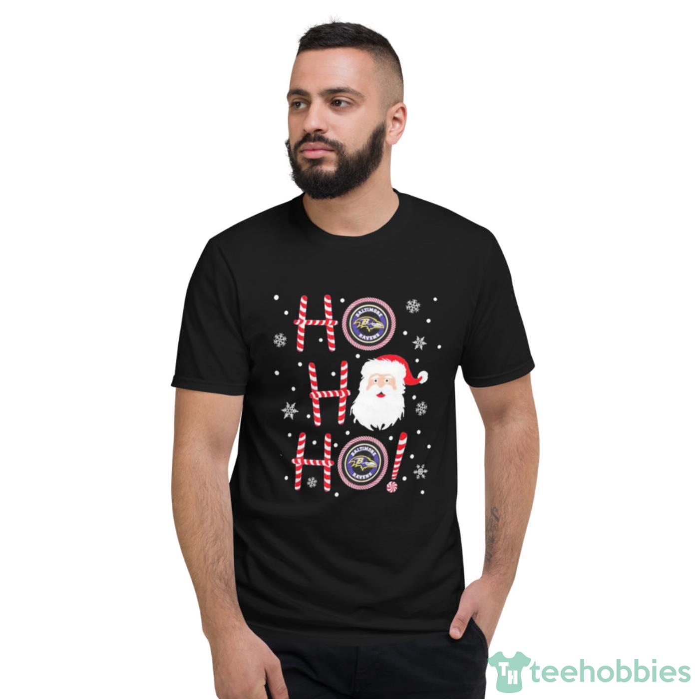 Santa Claus Ho Ho Ho Baltimore Ravens Christmas Shirt Cute Gift - Short Sleeve T-Shirt