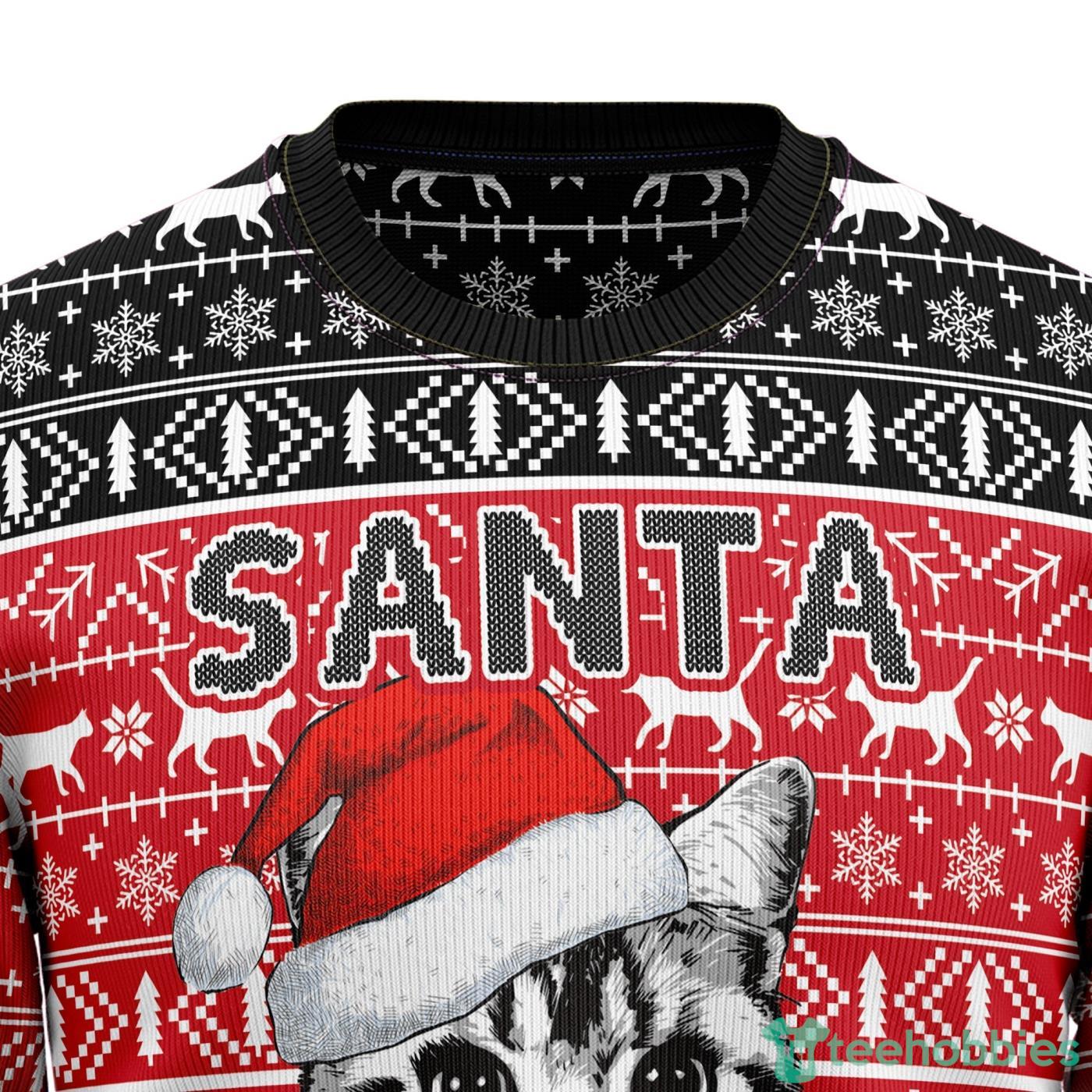 Santa Claws Cat All Over printed Ugly Christmas Sweater Product Photo 2