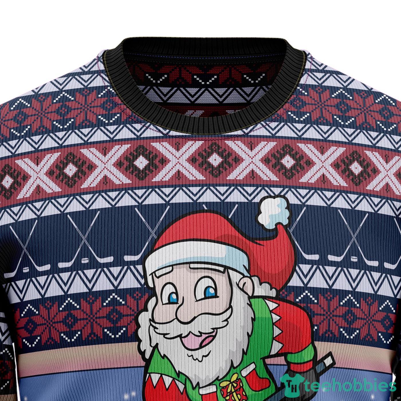 Santa Hockey ChristmasAll Over printed Ugly Christmas Sweater Product Photo 2