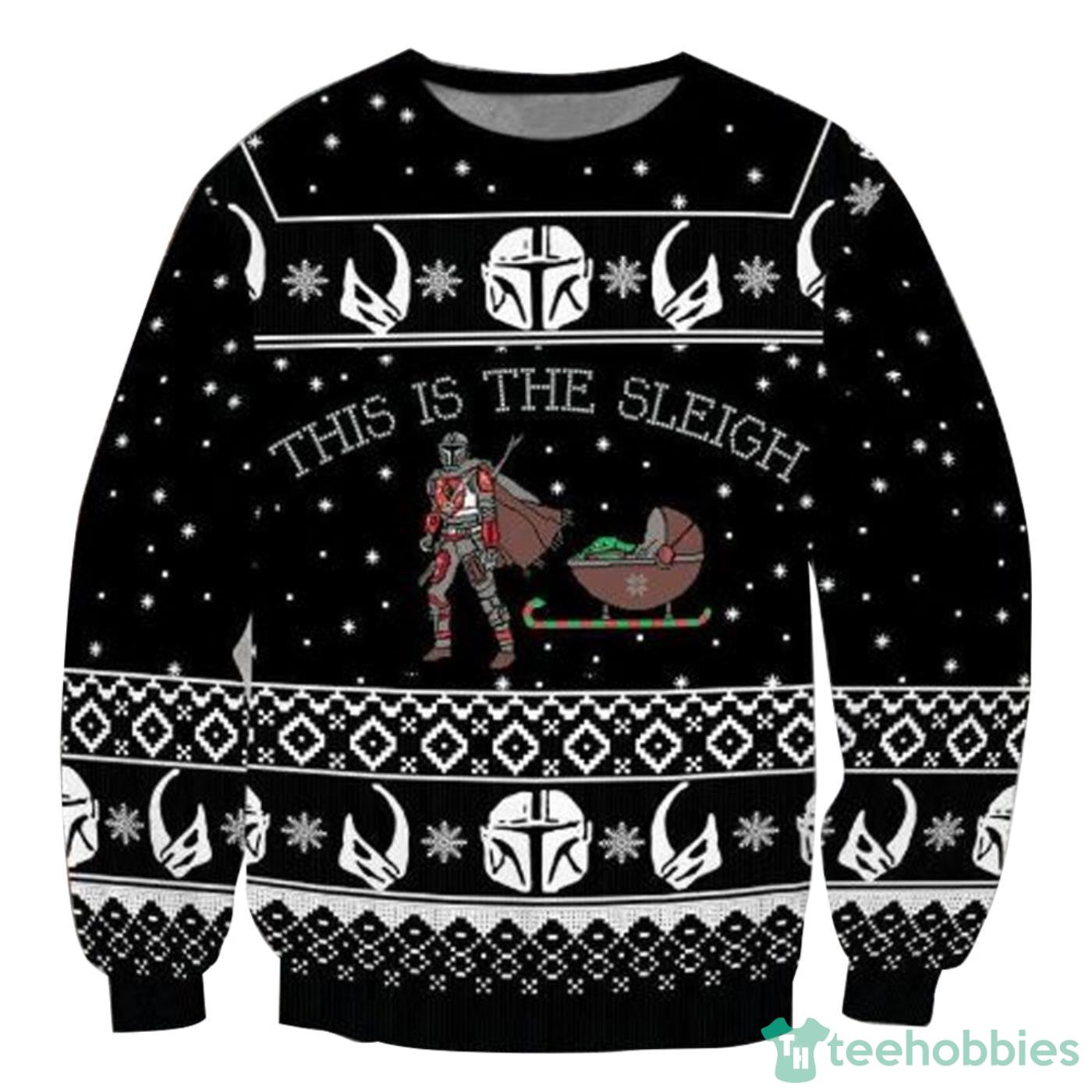 Star Wars This Is The Sleight Baby Yoda Black 3D Printed All Over printed Ugly Christmas Sweaters Product Photo 1