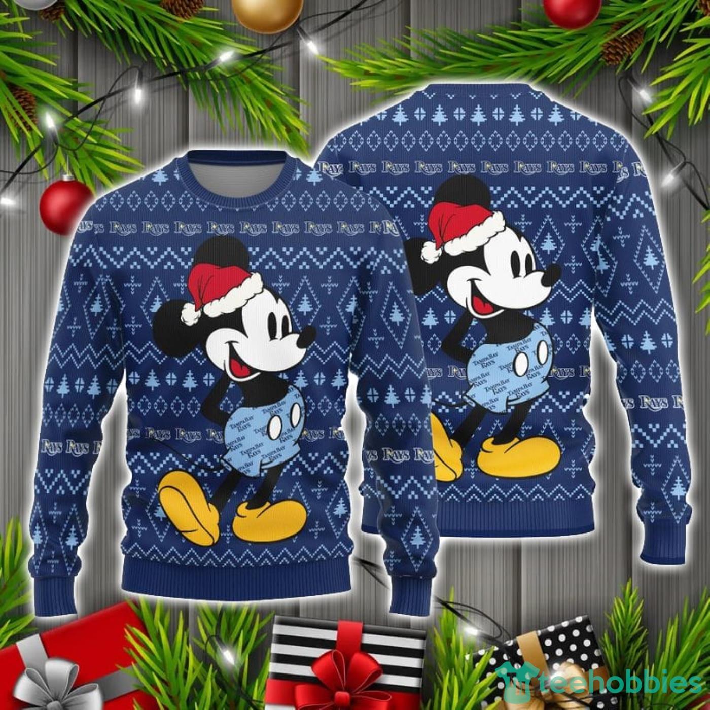 Tampa Bay Rays Funny Mickey Christmas Pattern Ugly Christmas Sweater Product Photo 1