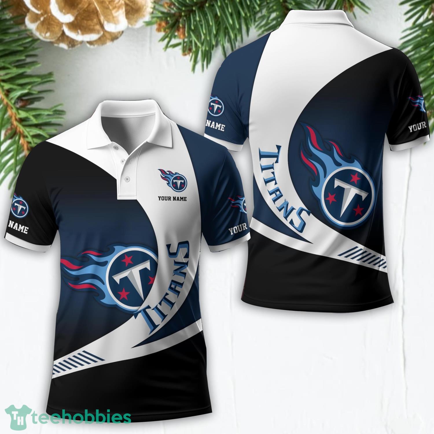 Tennessee Titans Custom Name NFL 3D Polo Shirt Sport Gift Product Photo 1