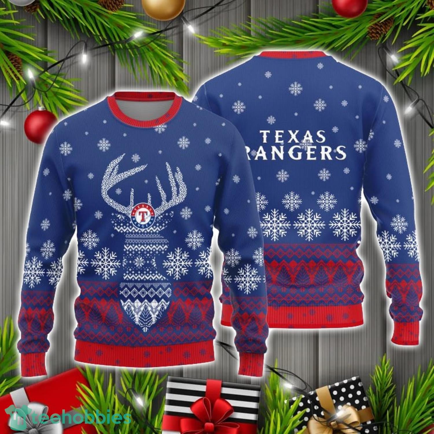 Texas Rangers Christmas Reindeer Ugly Christmas Sweater Cute Gift Product Photo 1