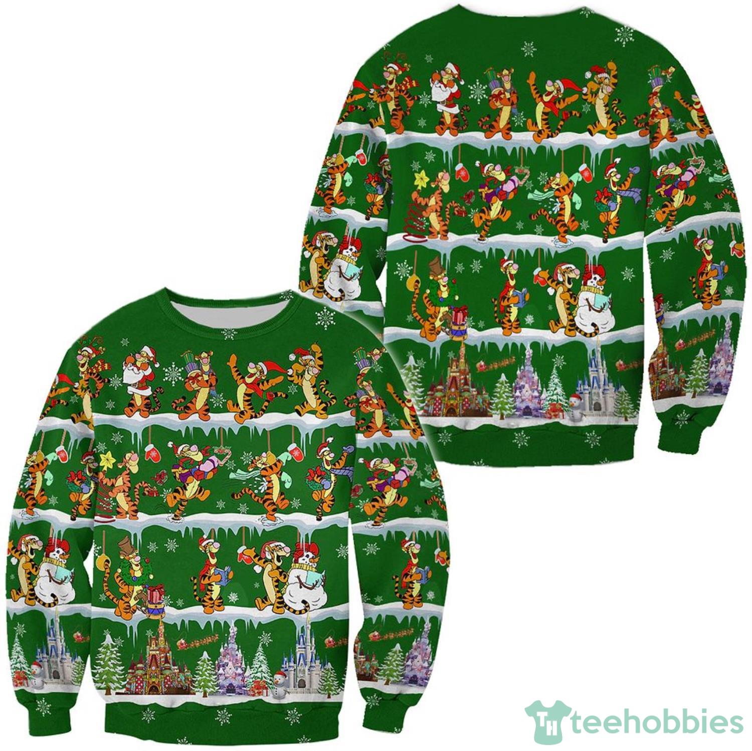 Tigger Pattern Xmas Green 2022 Christmas Disney 3D Sweater Christmas Family Gift Product Photo 1
