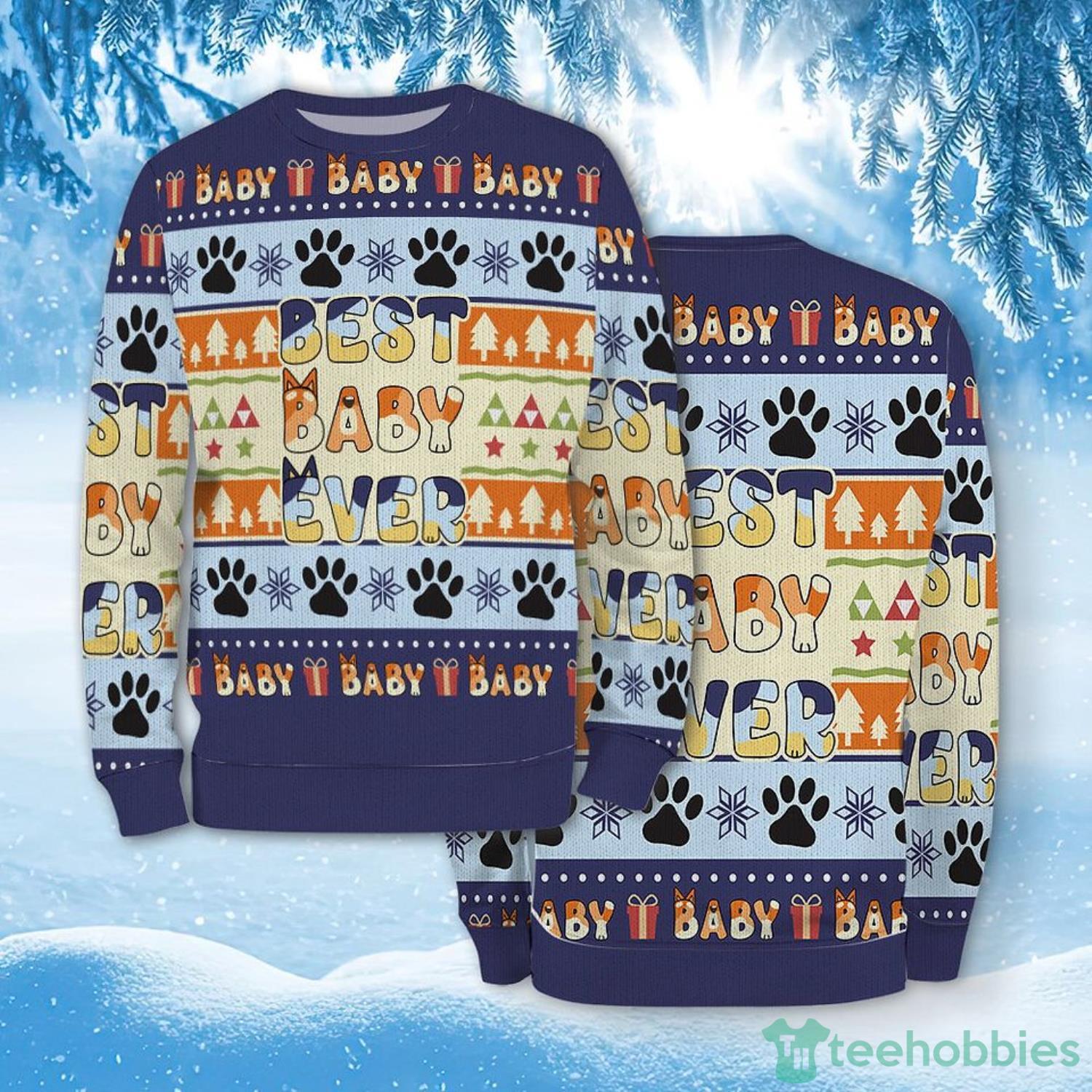 Ugly Christmas Sweater Christmas Family Gifts BlueyDad Cartoon Tv Series Product Photo 1